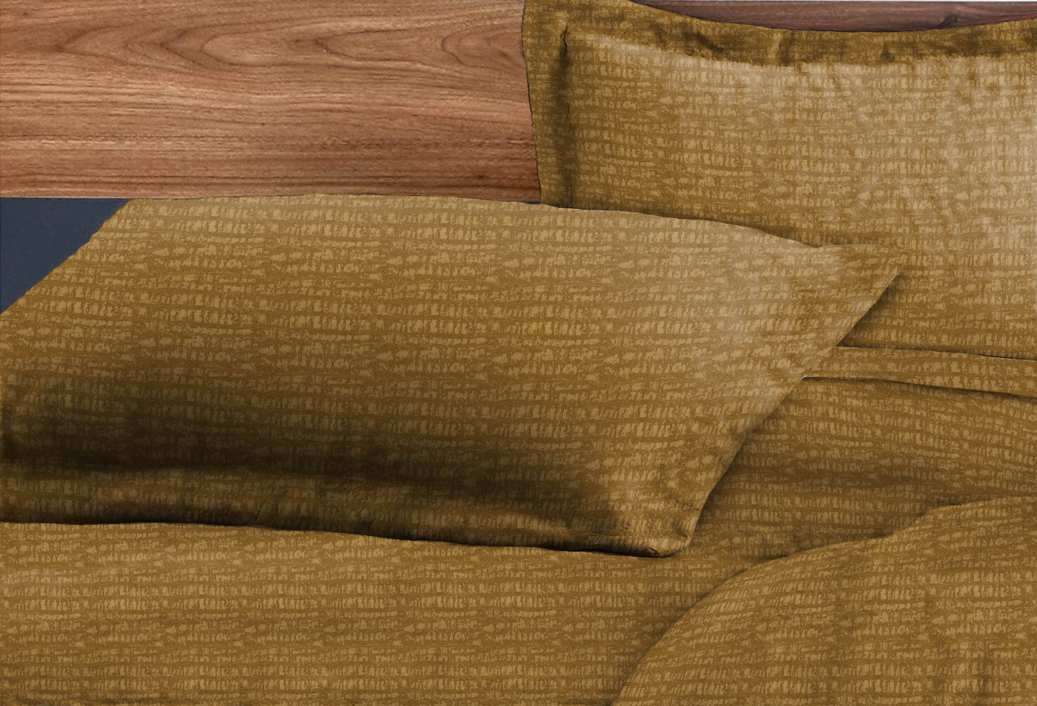 Valencia Mustard Bedcover for Double Bed with 2 Pillow Covers King Size (104" X 90")