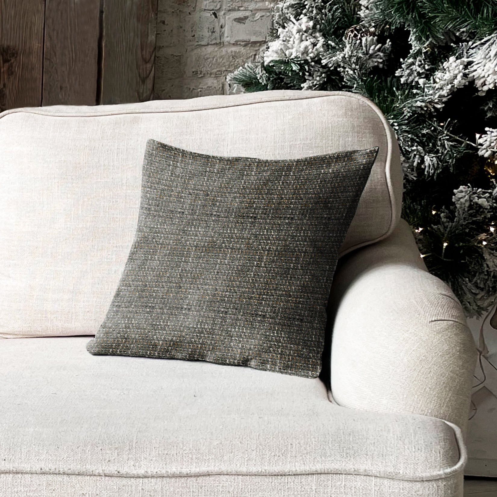 DELUXE TEX GREY DIGITAL PRINTED CUSHION COVER (Pack of 2)