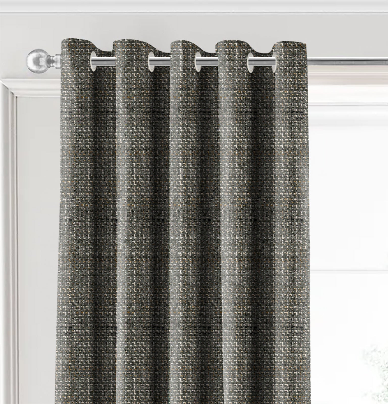 DELUXE TEX GREY BLACKOUT CURTAINS