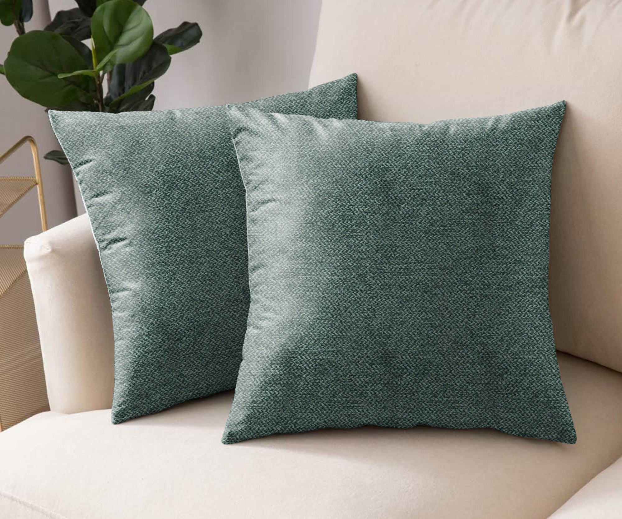 DELUXE GREEN DIGITAL PRINTED CUSHION COVER (Pack of 2)