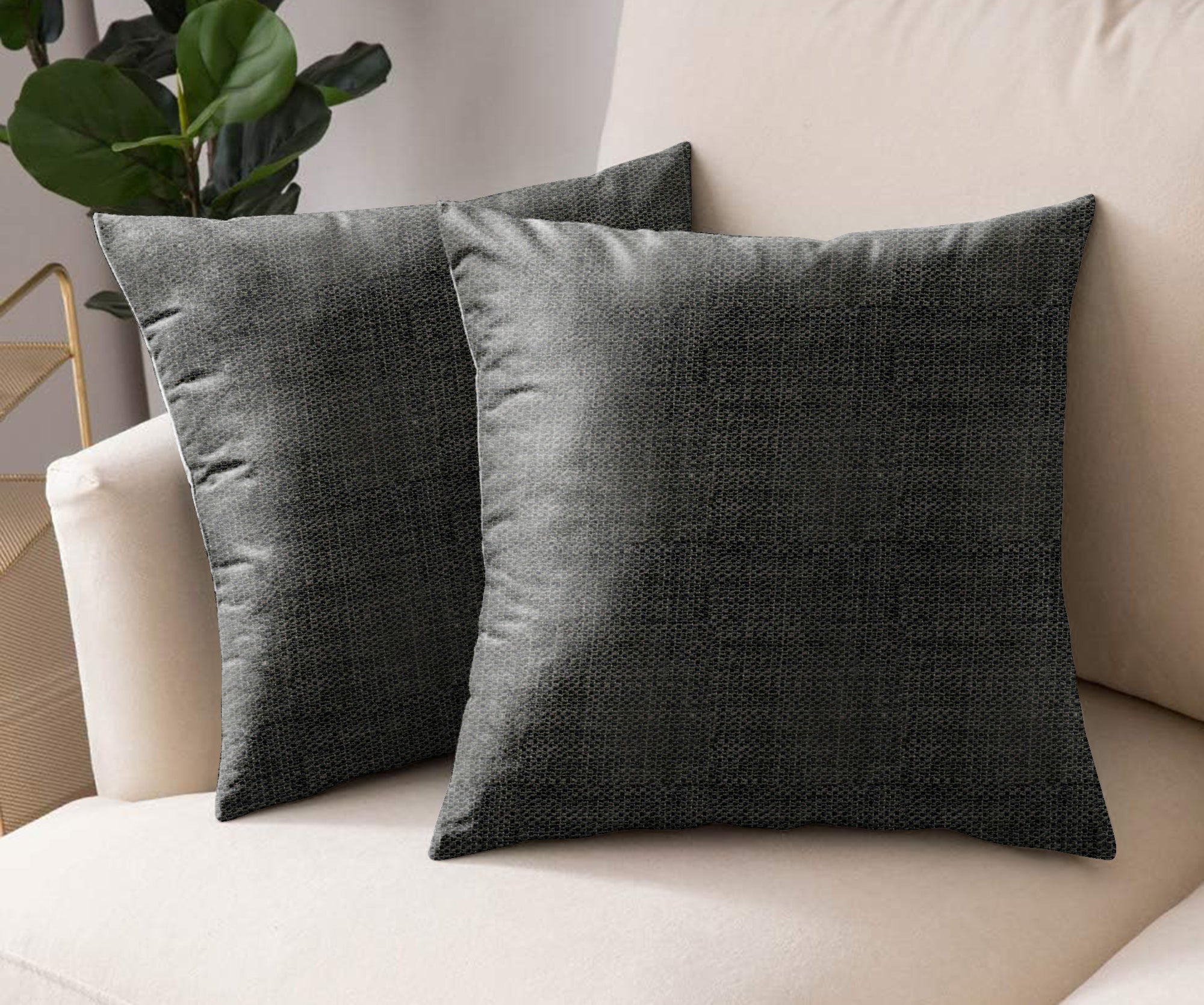 DELUXE BLACK DIGITAL PRINTED CUSHION COVER (Pack of 2)