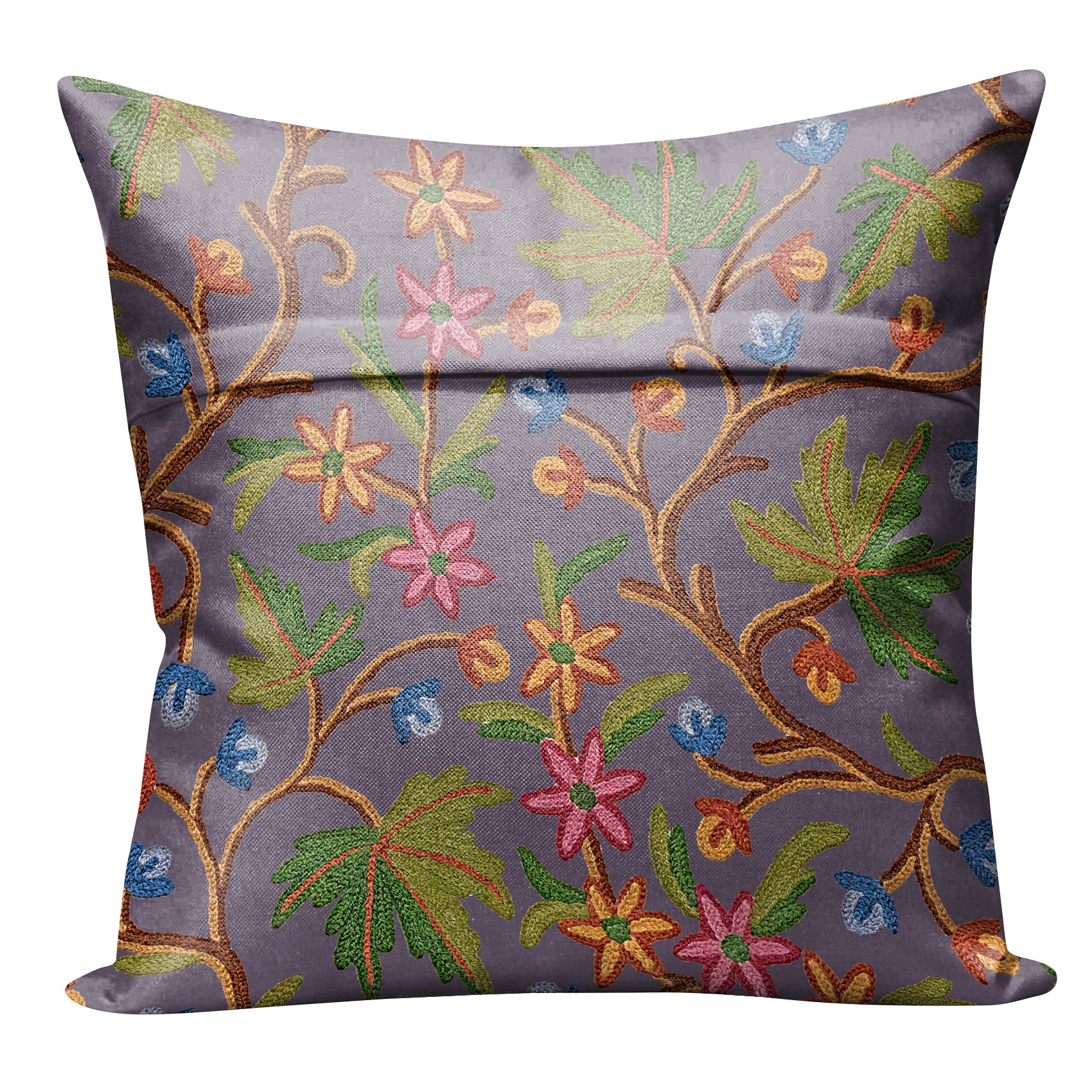 VAROSKI KASHMIRI DOLPHIN GREY DIGITAL PRINTED CUSHION COVER (Pack of 2)