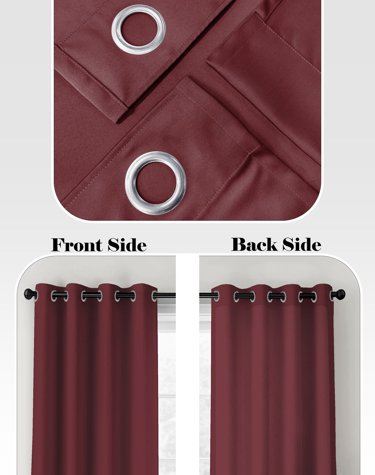 SUNBLOCK PLUS BURGUNDY PRINTED CURTAIN