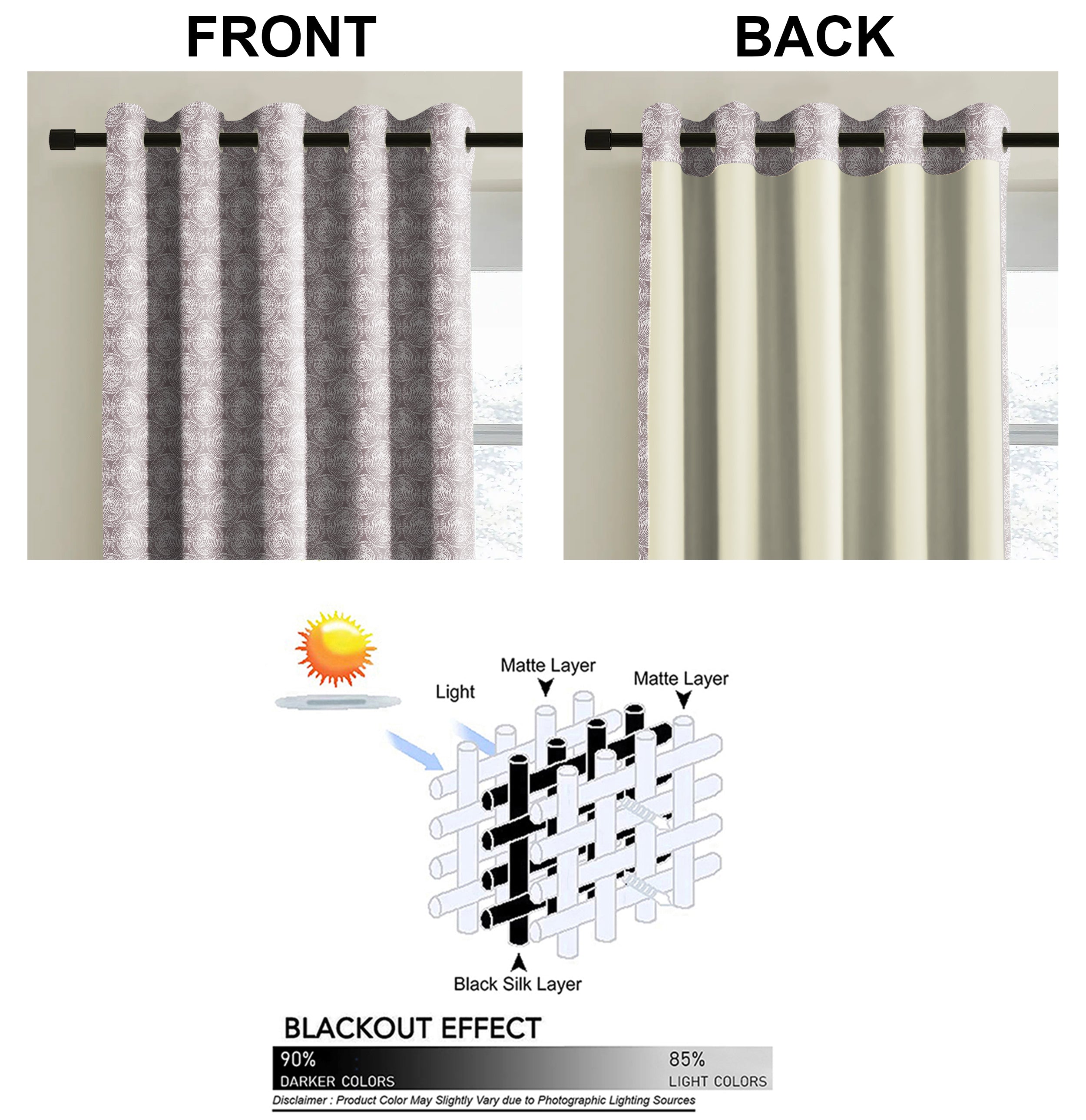 FUSION MINK PRINTED BLACKOUT CURTAIN