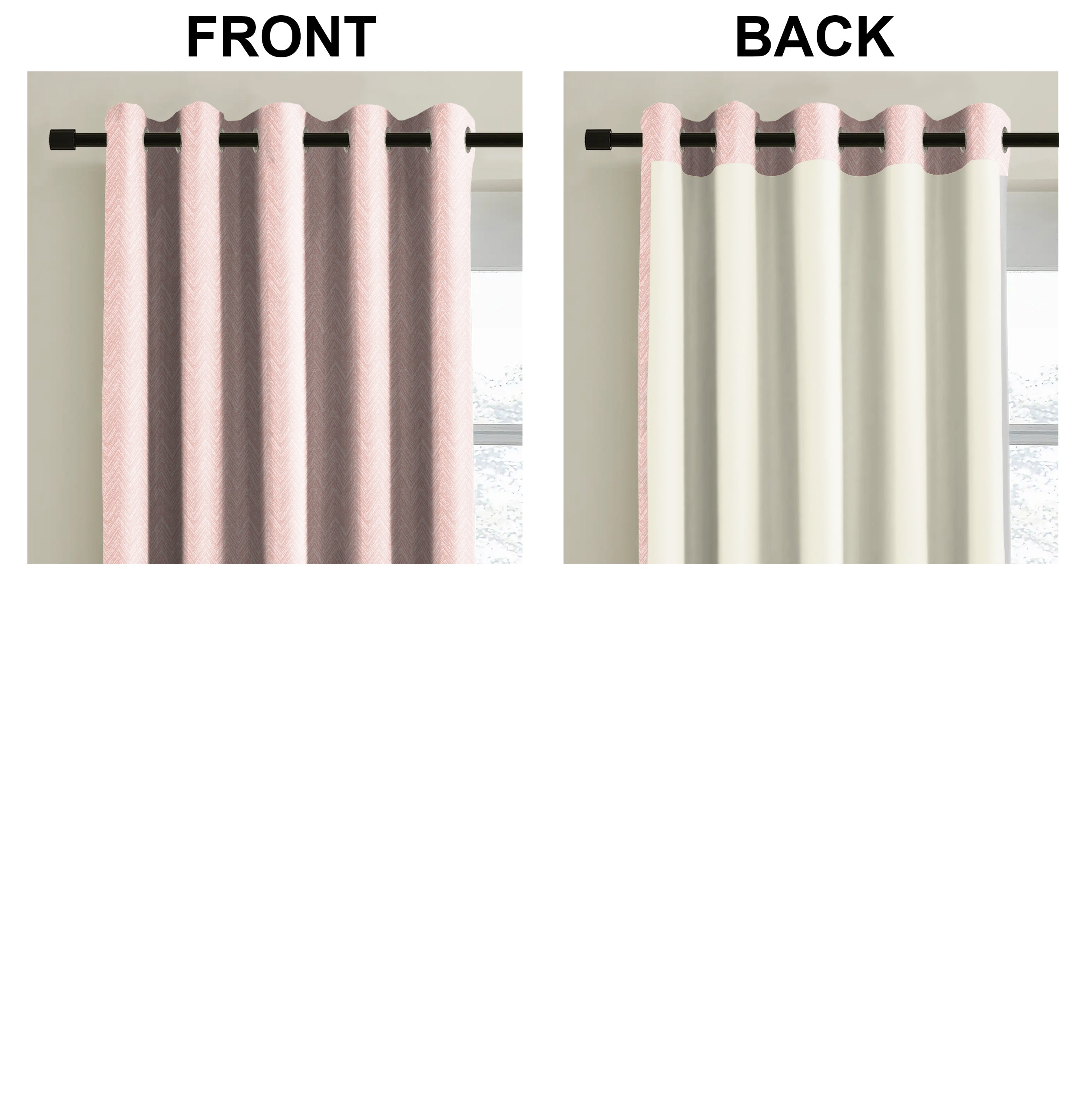 SONORA BABY-PINK PRINTED BLACKOUT CURTAIN