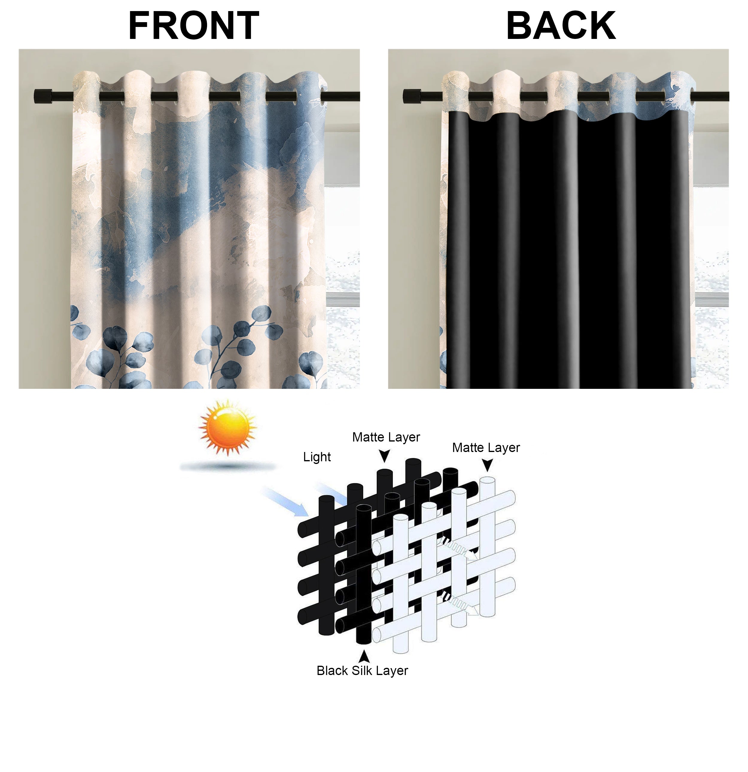 ASTRID BEIGE PRINTED BLACKOUT CURTAIN