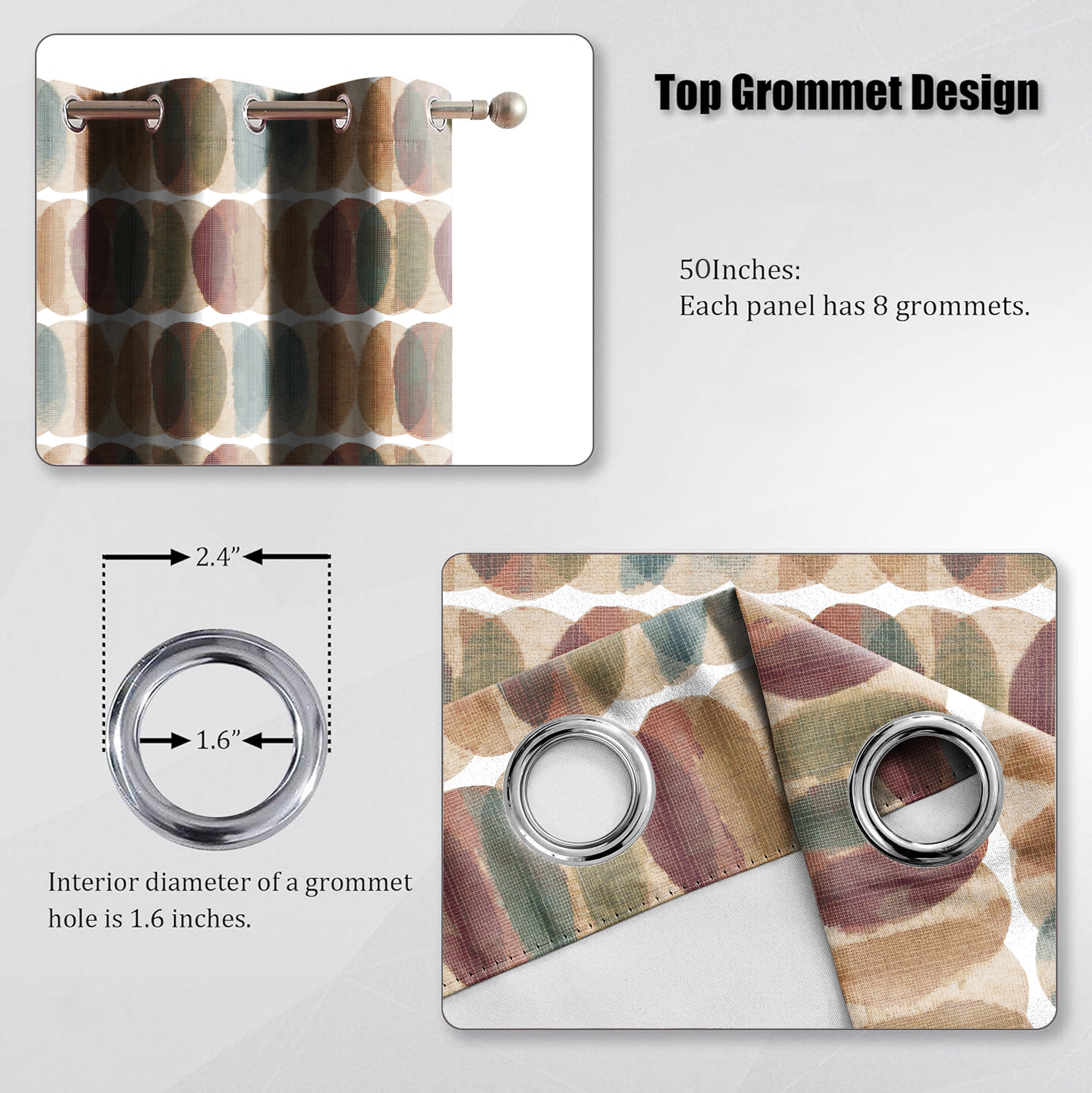 ELMORE MATTY ORANGE PRINTED ROOM DARKENER CURTAIN