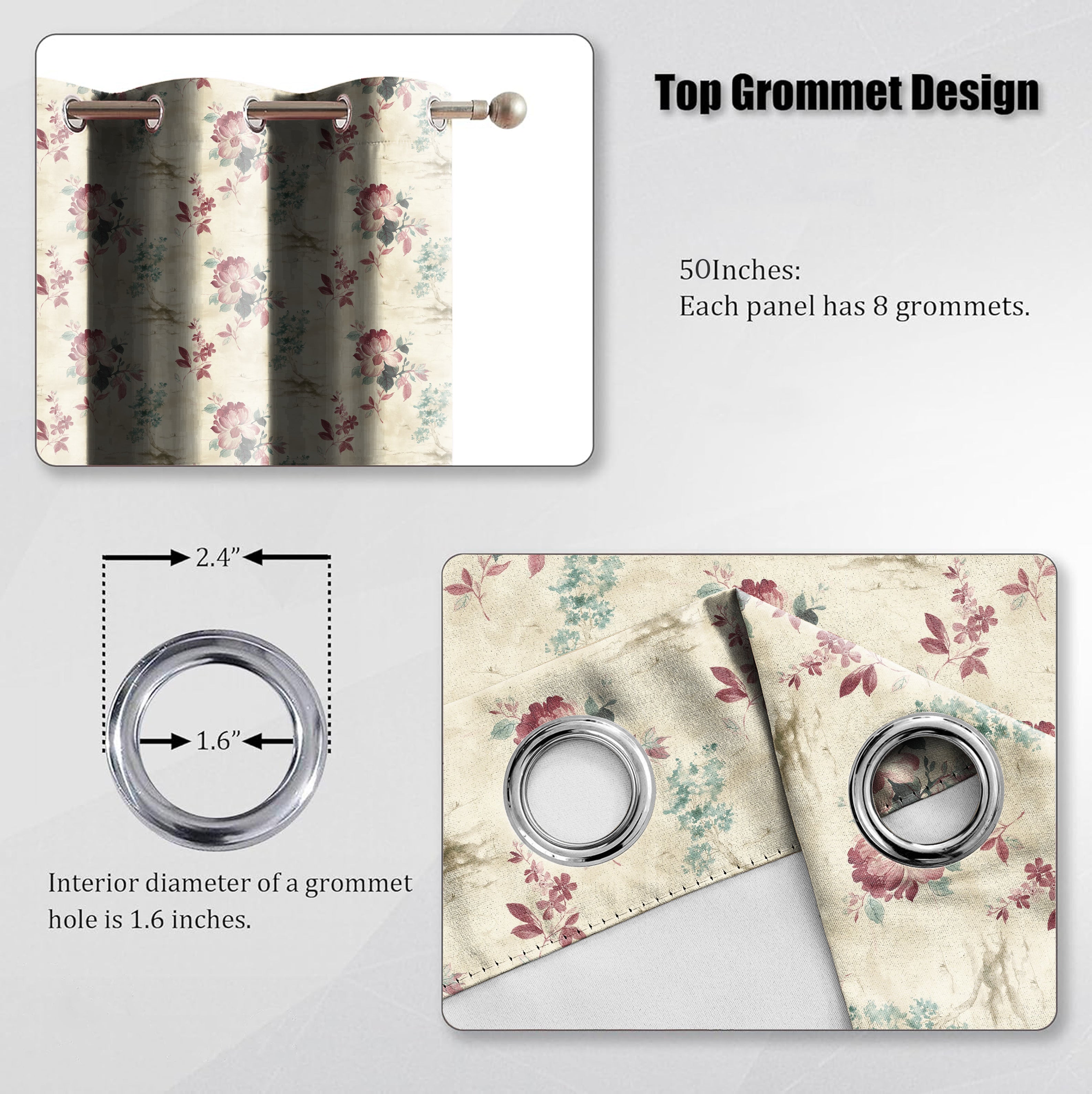 HAZEL PINK PRINTED ROOM DARKENER CURTAIN