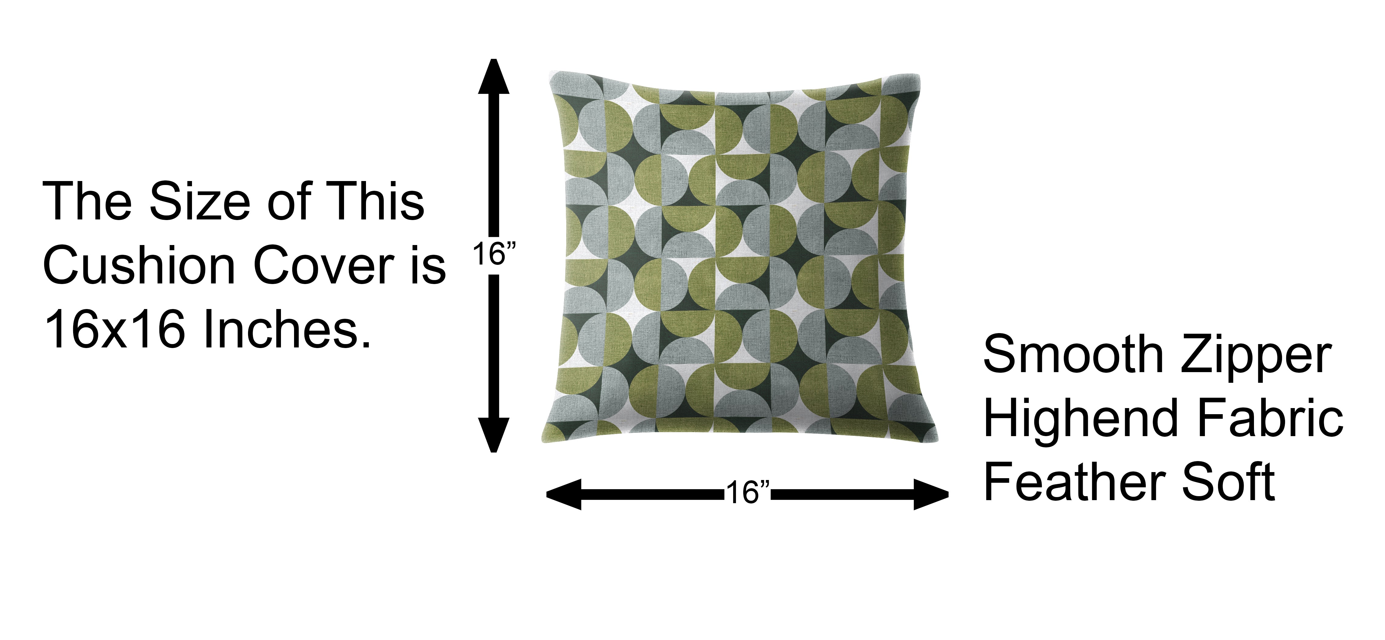 ILLUSION CIRCLE DIGITAL PRINTED CUSHION COVER OLIVE/GREY (Pack of 2)