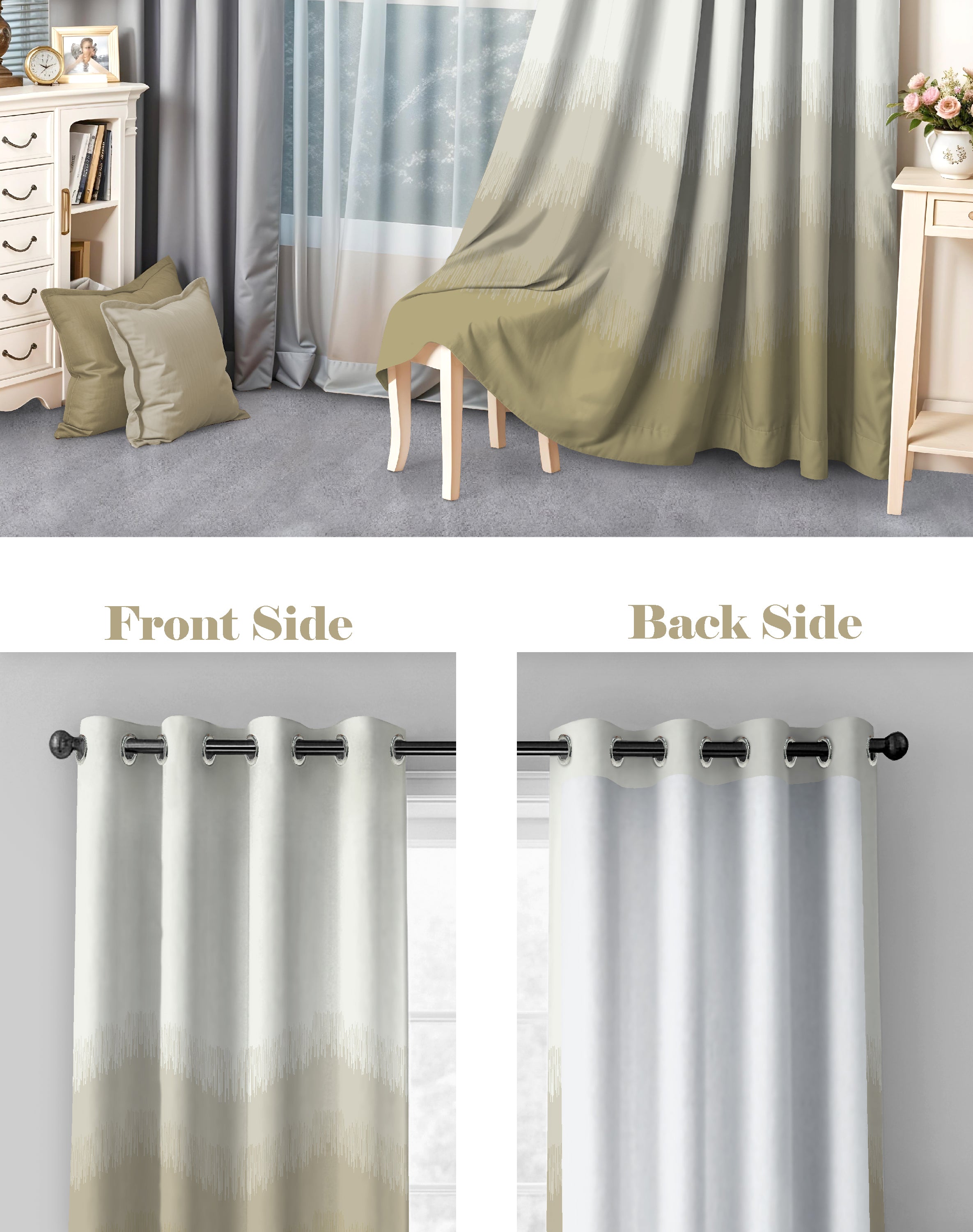 KIVO MAHENDI DIGITAL PRINTED BLACKOUT CURTAINS