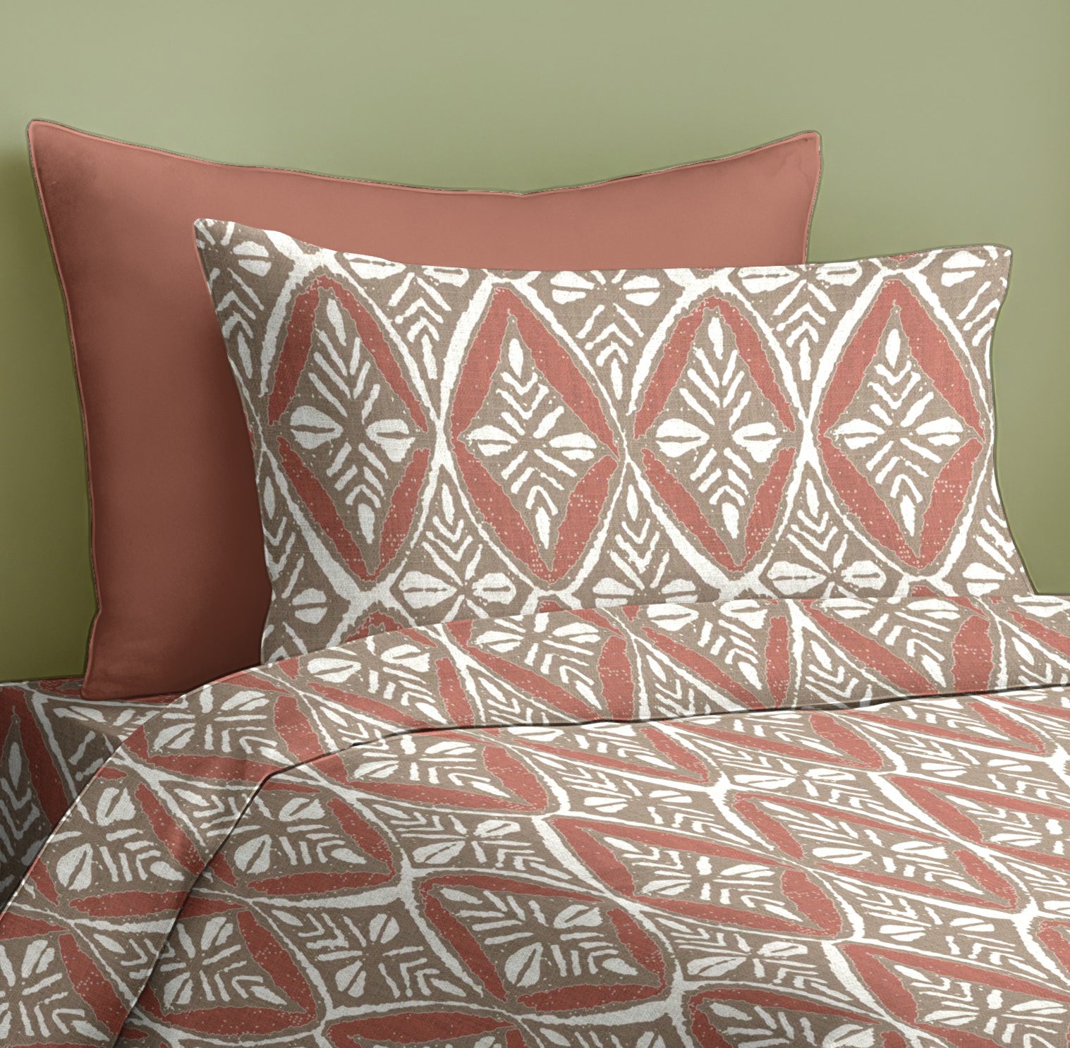 EMERSON RED BEDSHEET WITH PILLOWCOVER