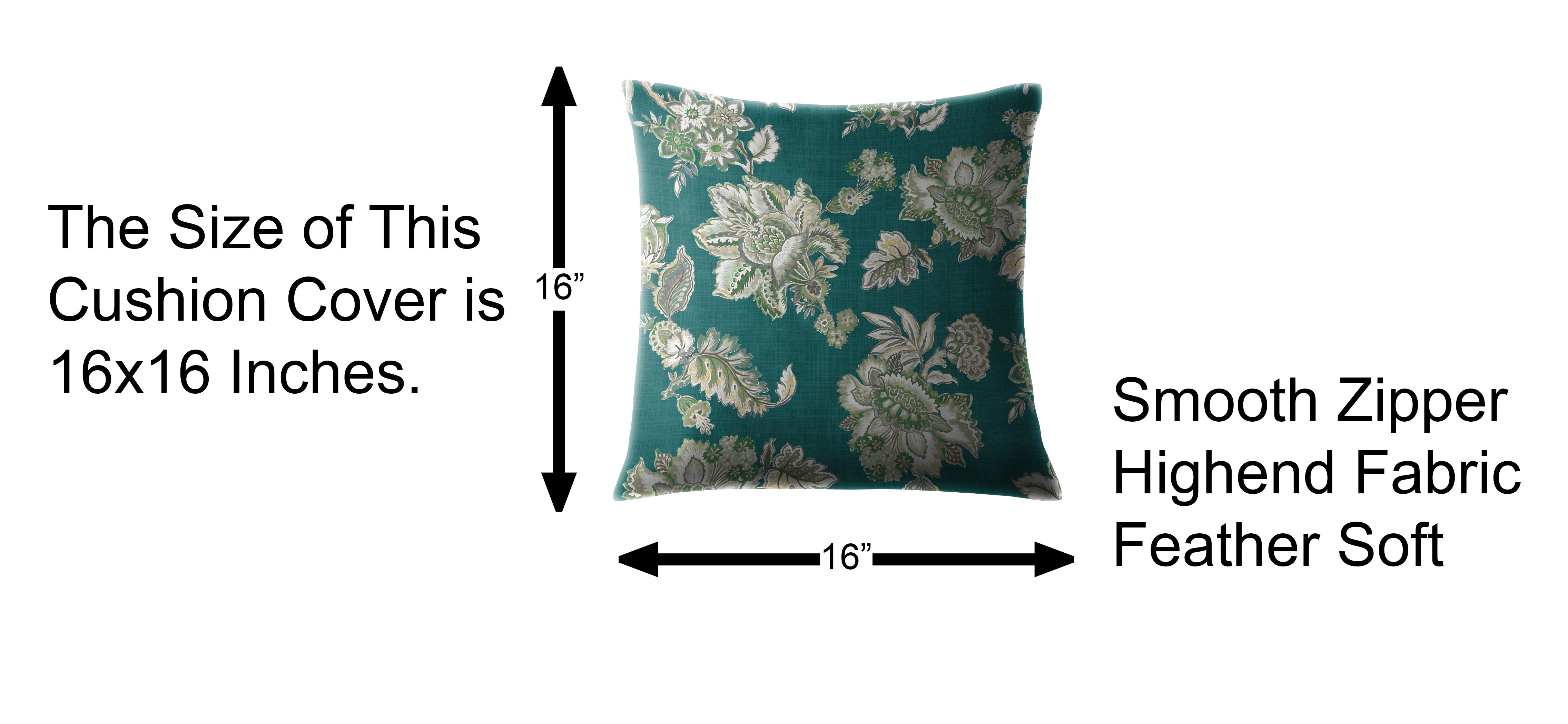 ANZIO TEAL DIGITAL PRINTED CUSHION COVER (Pack of 2)