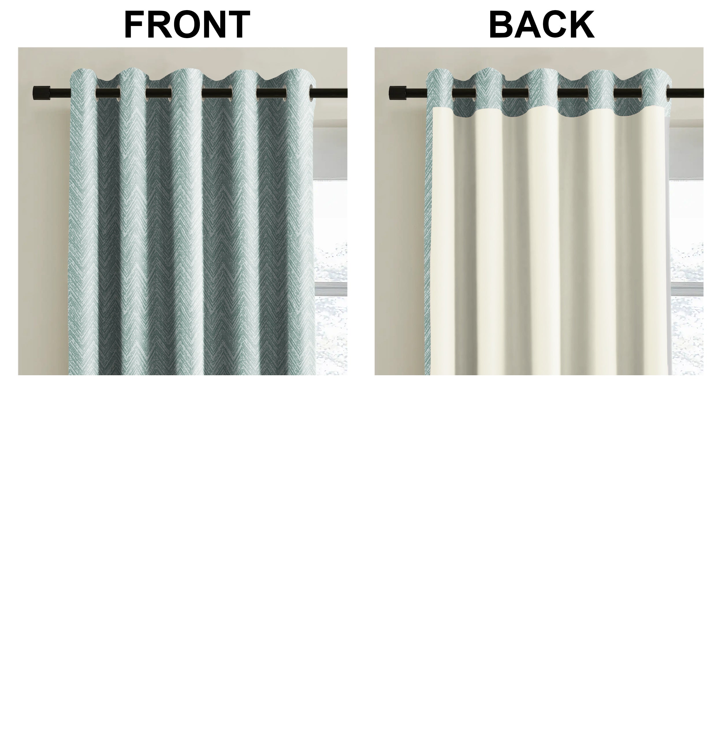 SONORA SEAGREEN PRINTED BLACKOUT CURTAIN
