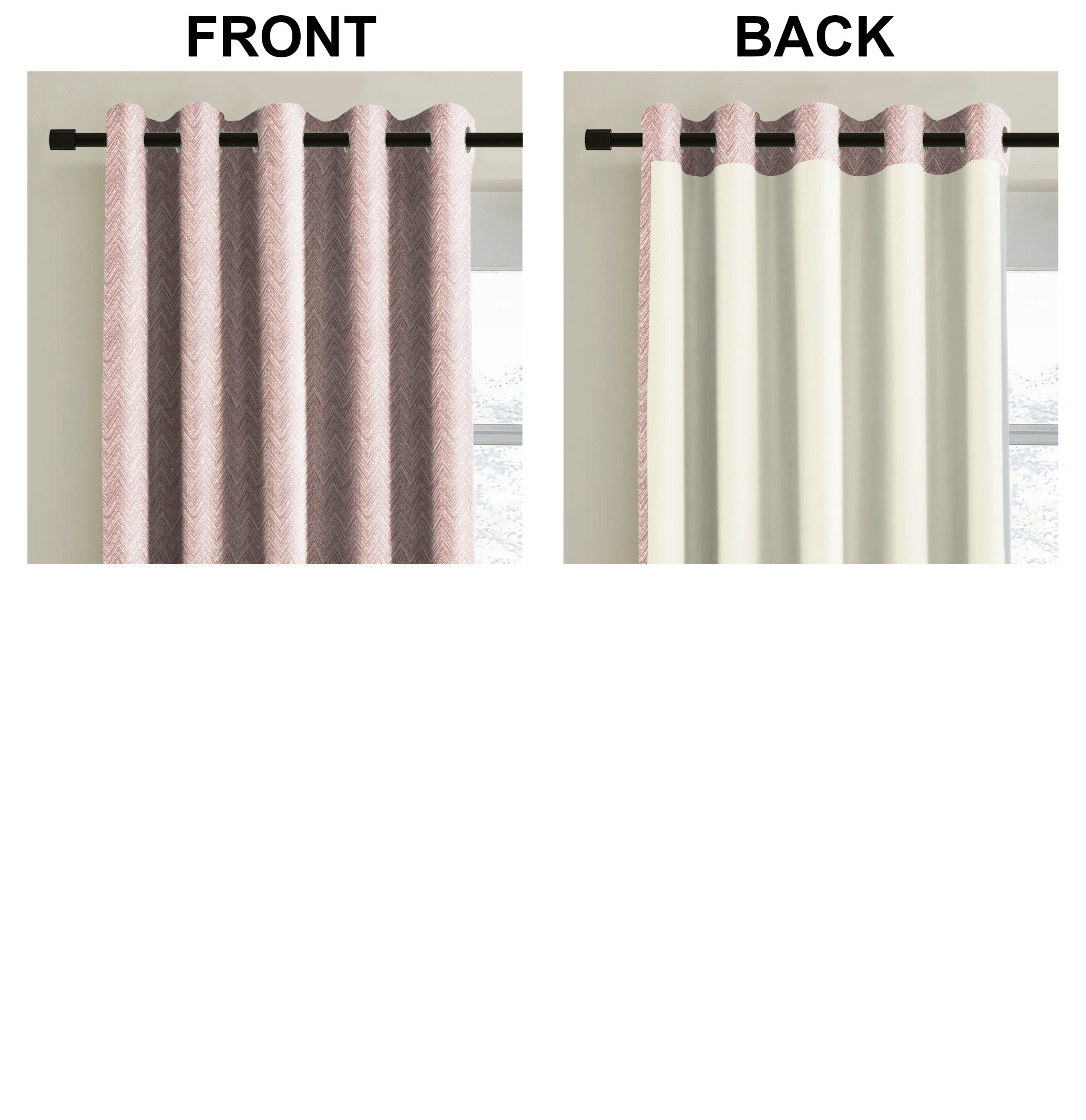 SONORA MEDIUM-PINK PRINTED BLACKOUT CURTAIN