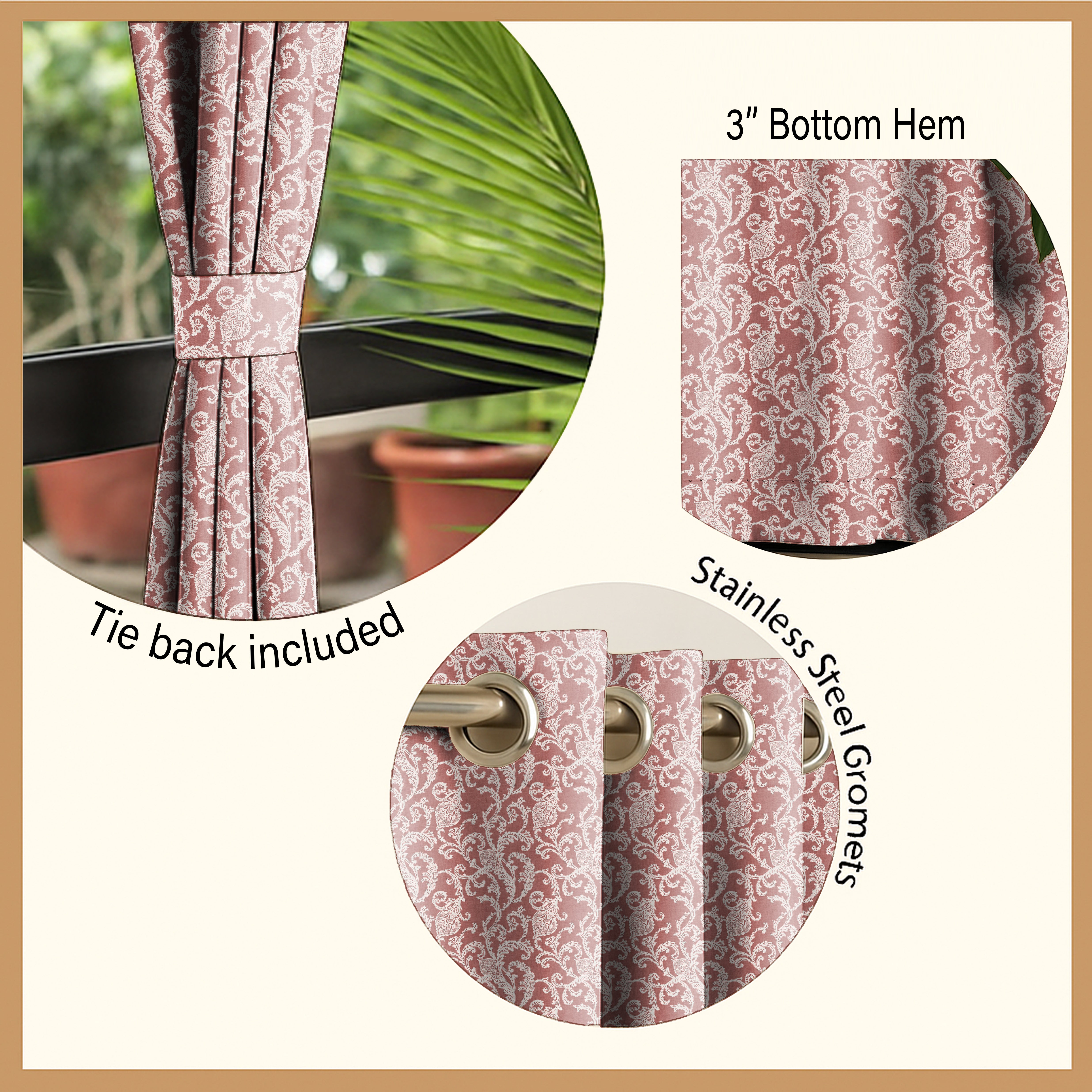 KOCHIN MATTY BRANDY PRINTED ROOM DARKENER/100% BLACKOUT CURTAIN