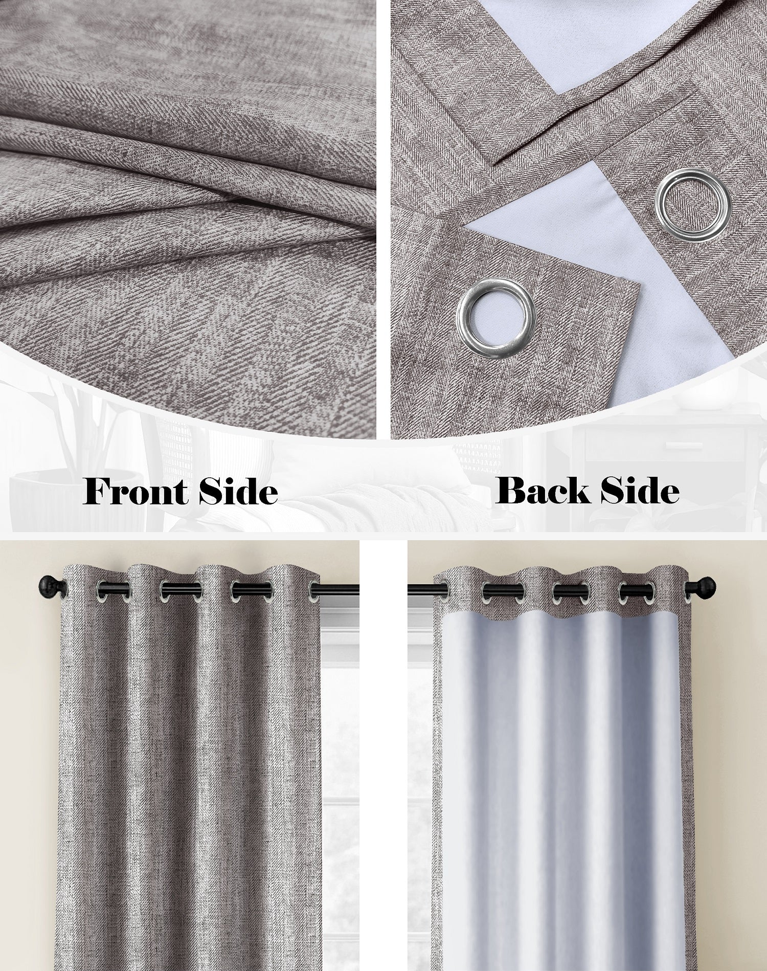 TEXTURA STONE DIGITAL PRINTED BLACKOUT CURTAINS