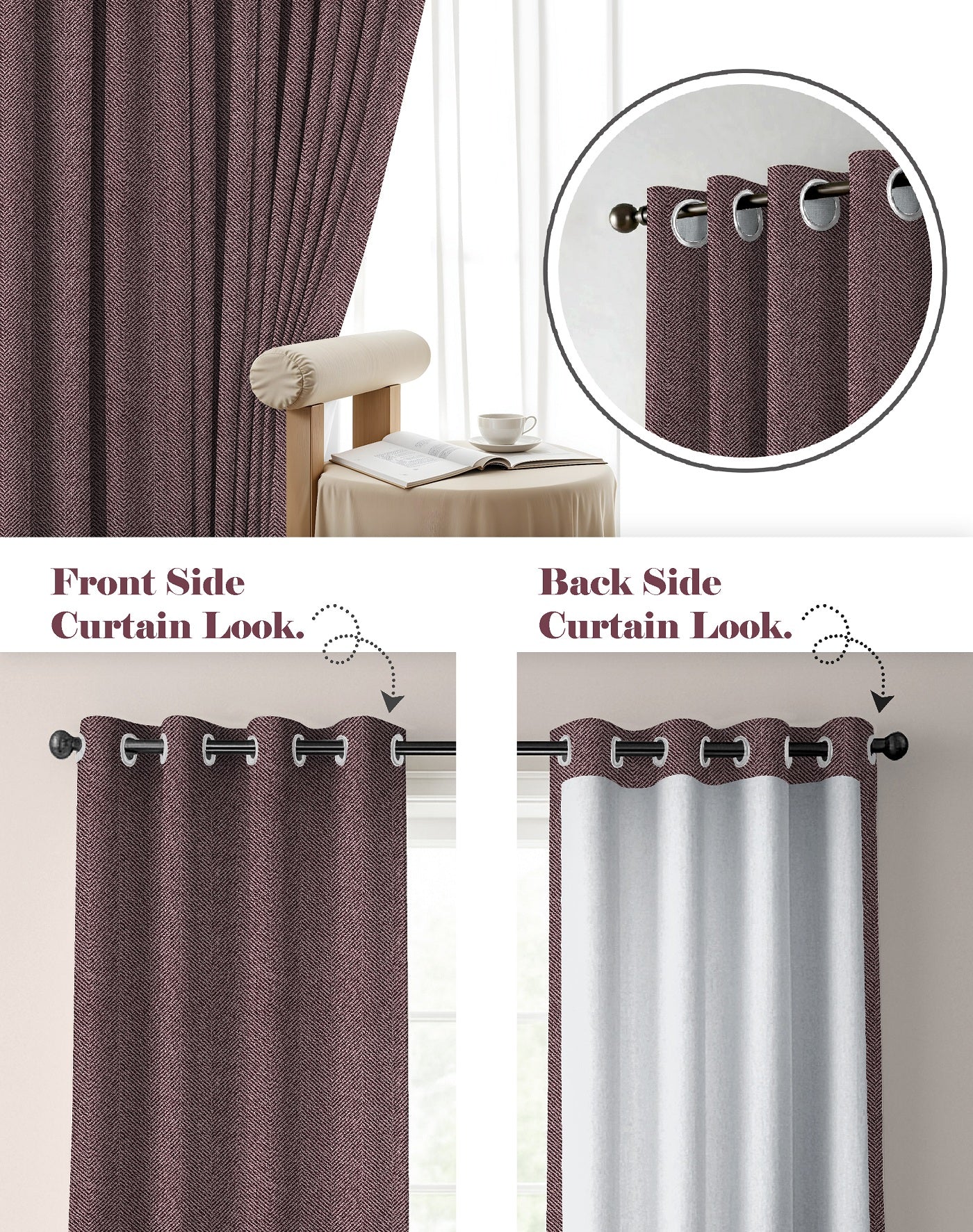 TWILLBONE STONE PRINTED BLACKOUT CURTAINS