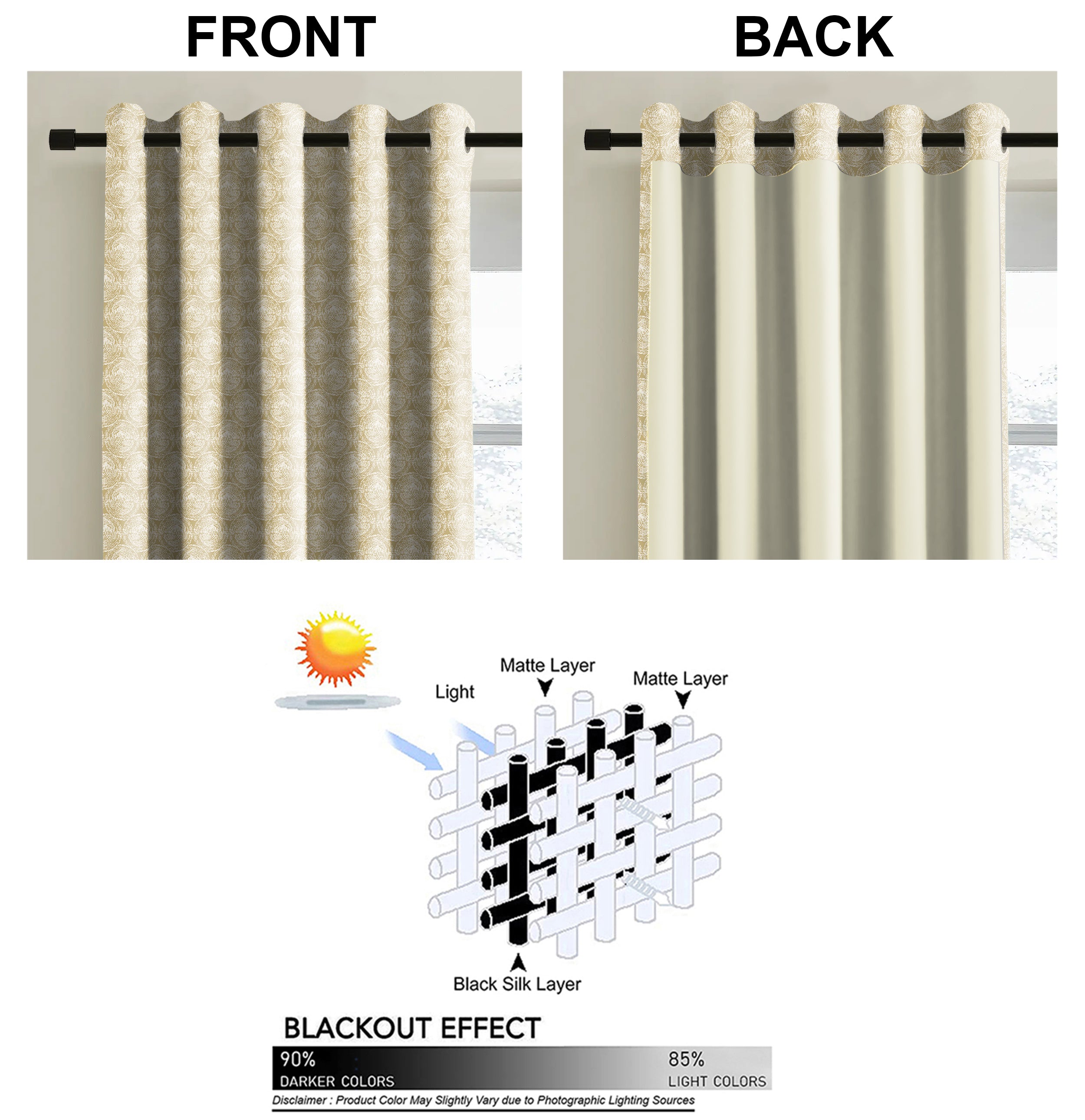FUSION BROWN PRINTED BLACKOUT CURTAIN