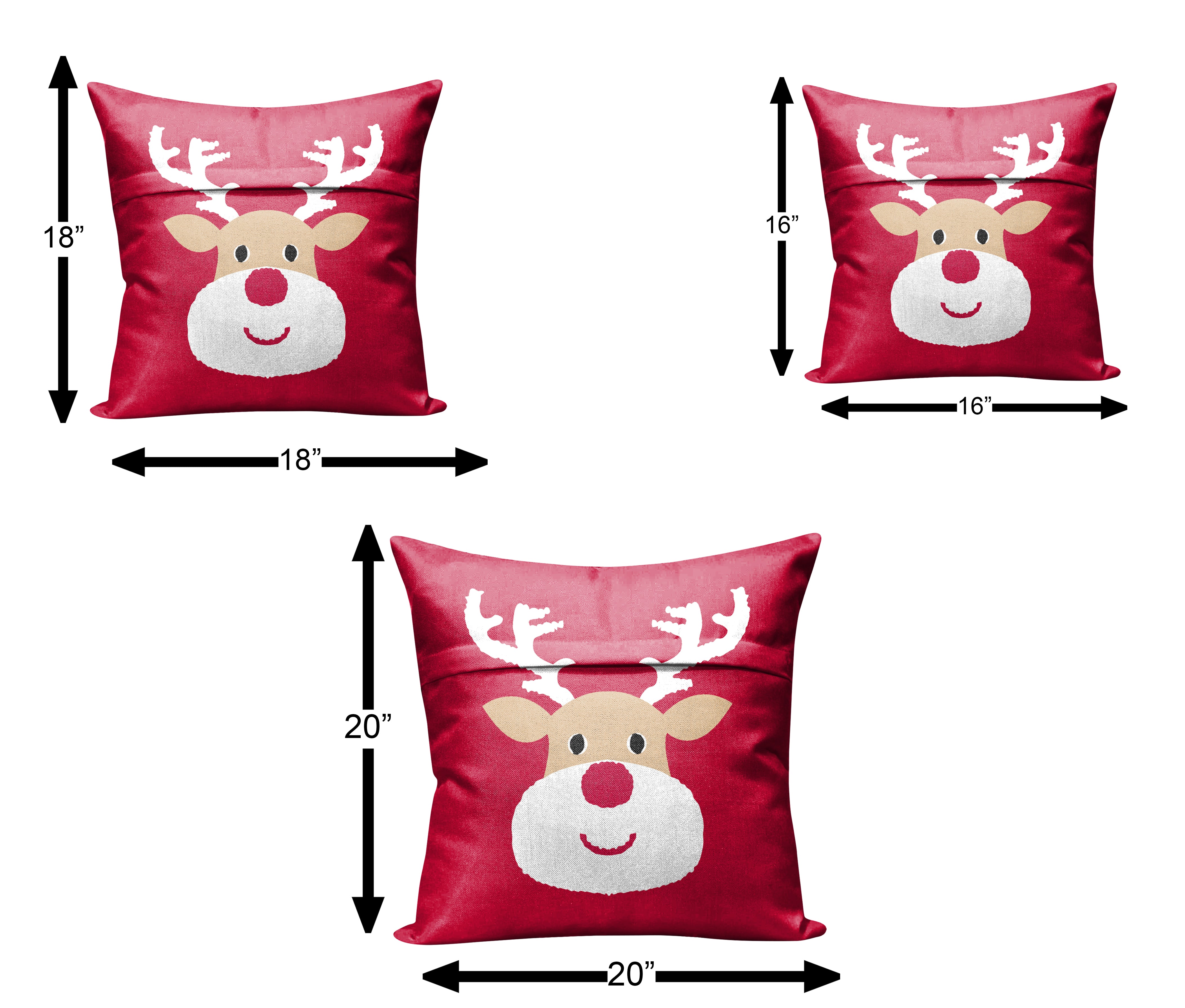 CHRISTMAS RUDOLPH REINDEER CUSHION COVER (Pack of 2)