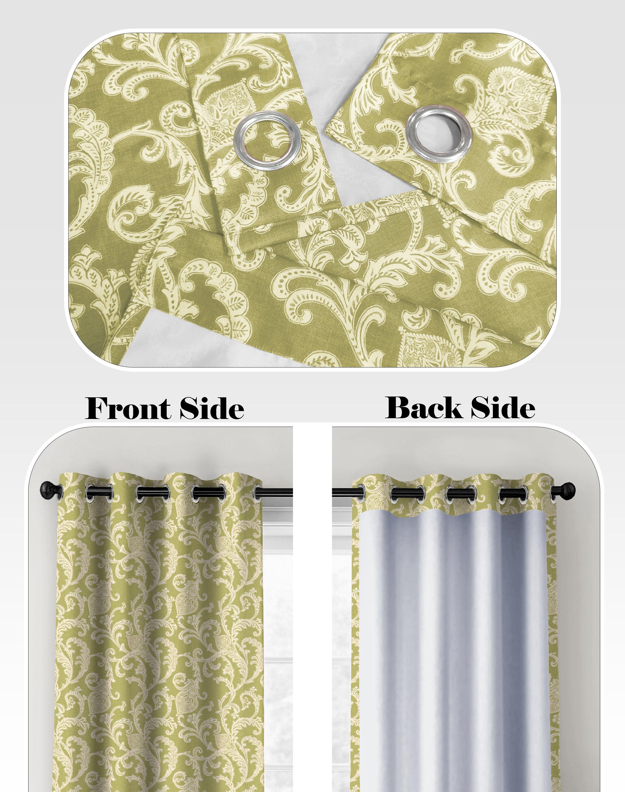 KELVIN AVOCADO DIGITAL PRINTED BLACKOUT CURTAINS
