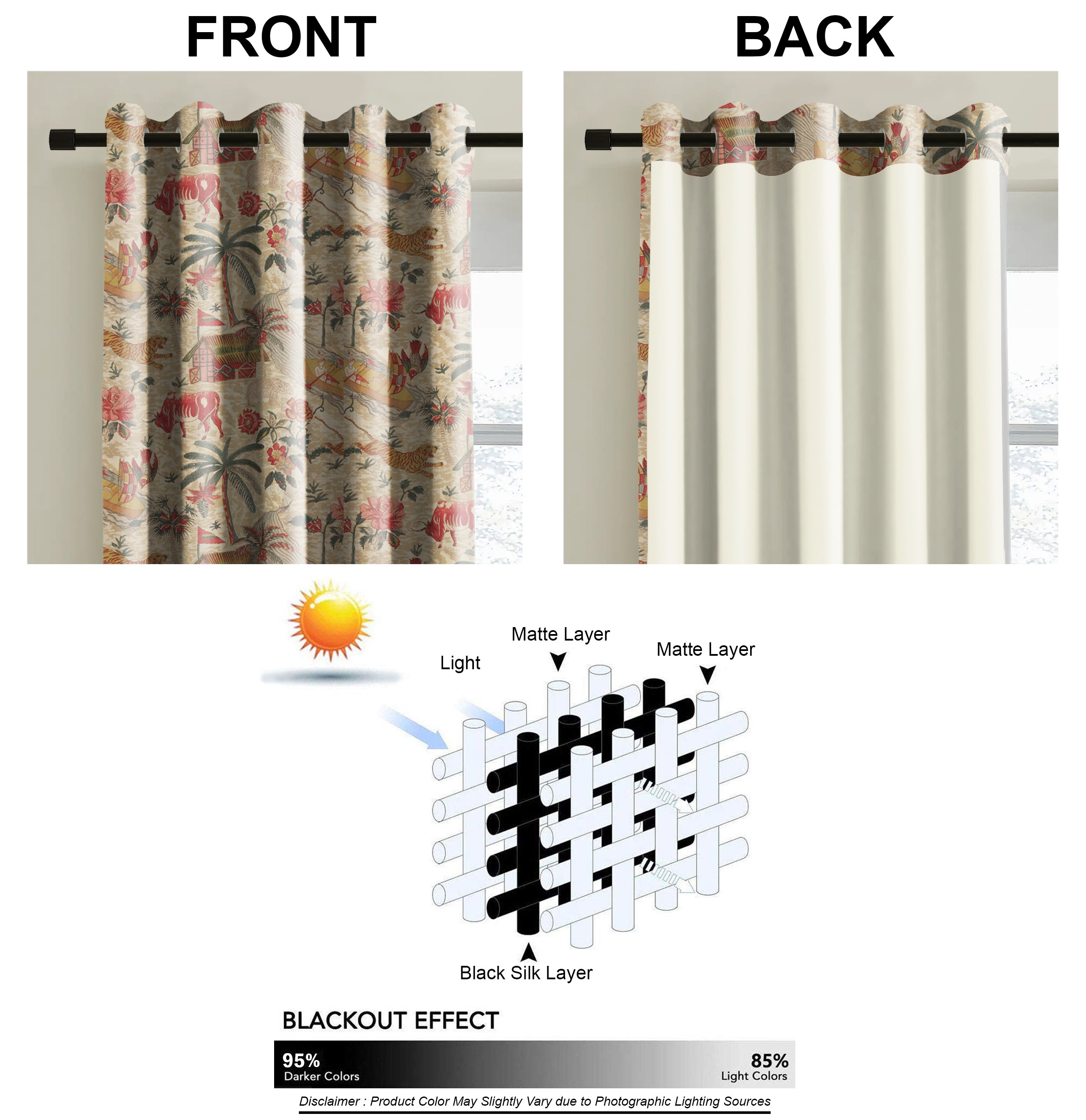 YANGSHUO RED PRINTED BLACKOUT CURTAIN