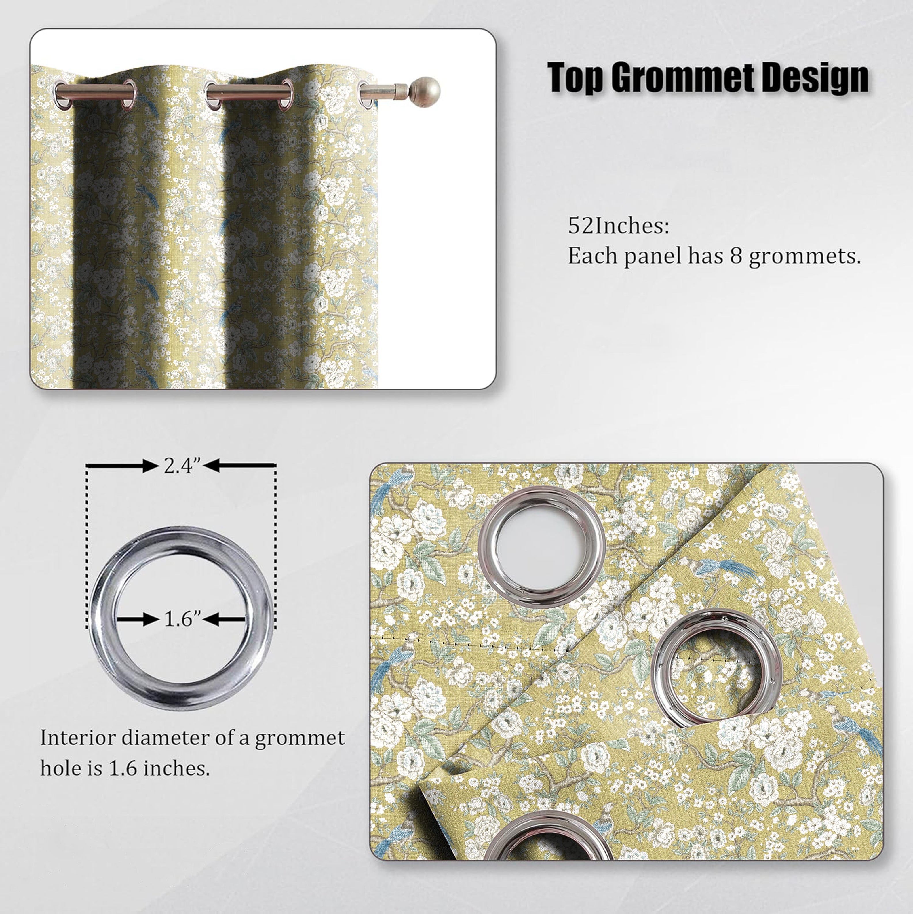 CAPRI MATTY LIGHT GREEN PRINTED ROOM DARKENER CURTAIN