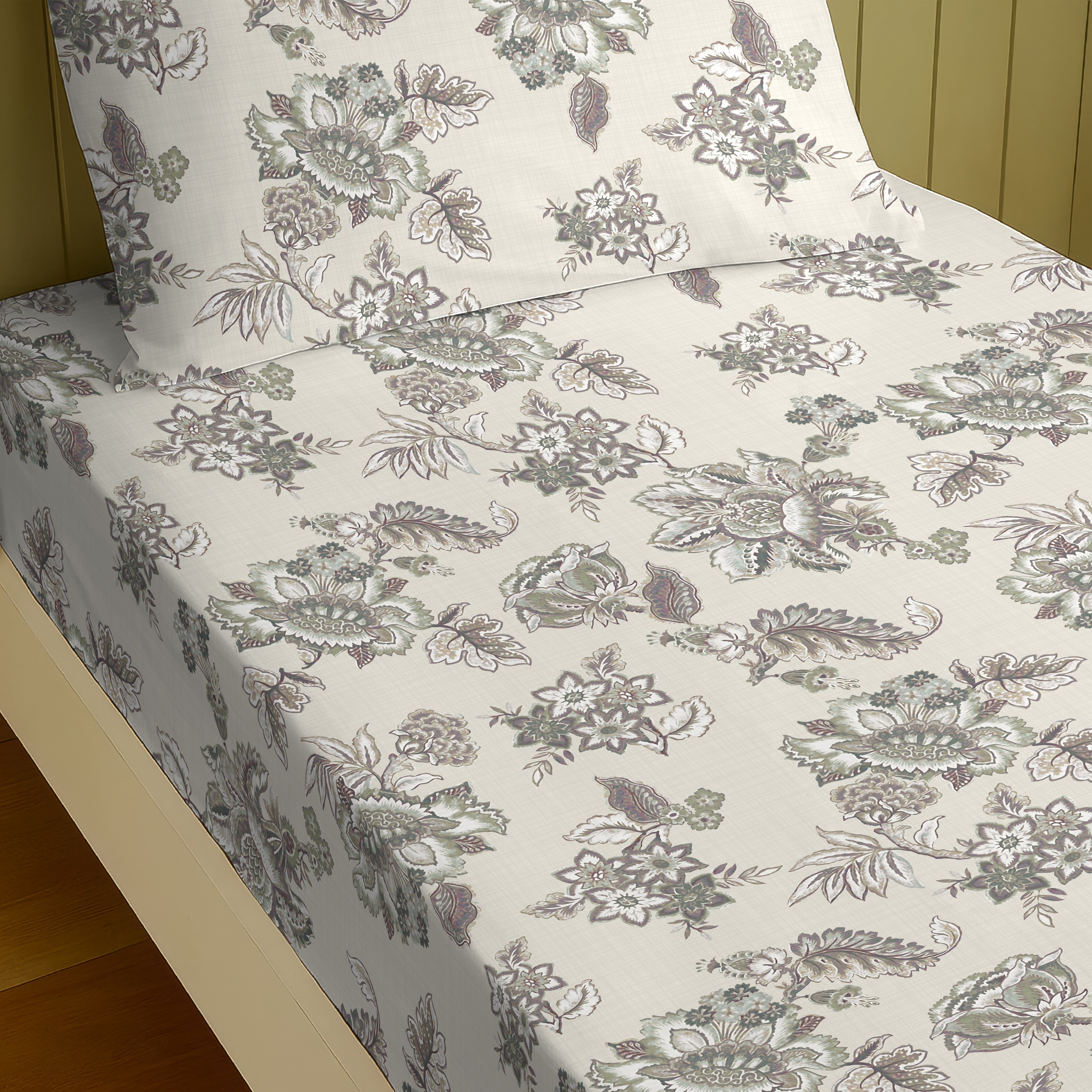 ANZIO COFFEE BEDSHEET WITH PILLOWCOVER