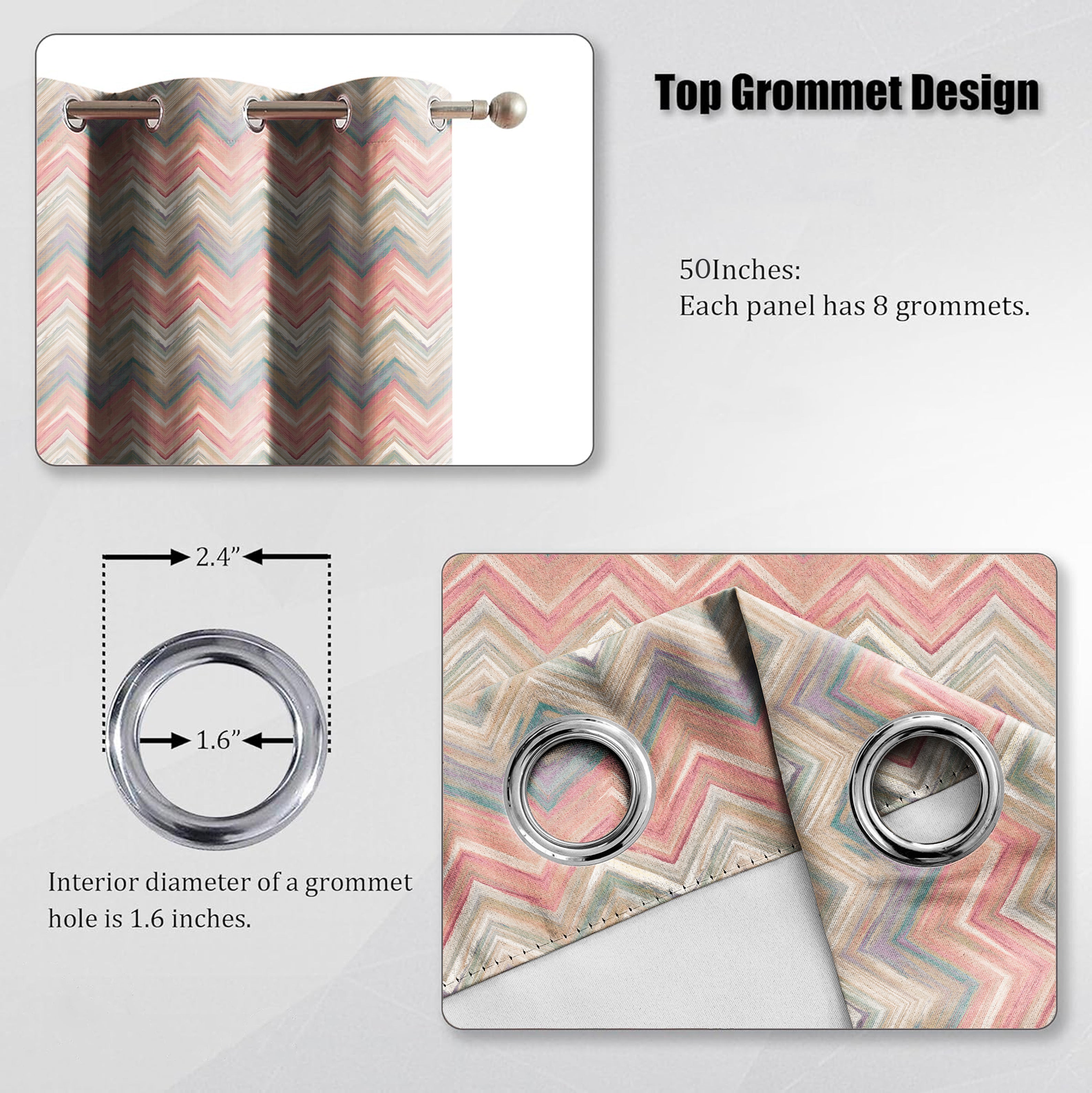 BRINN MATTY PINK PRINTED ROOM DARKENER CURTAIN