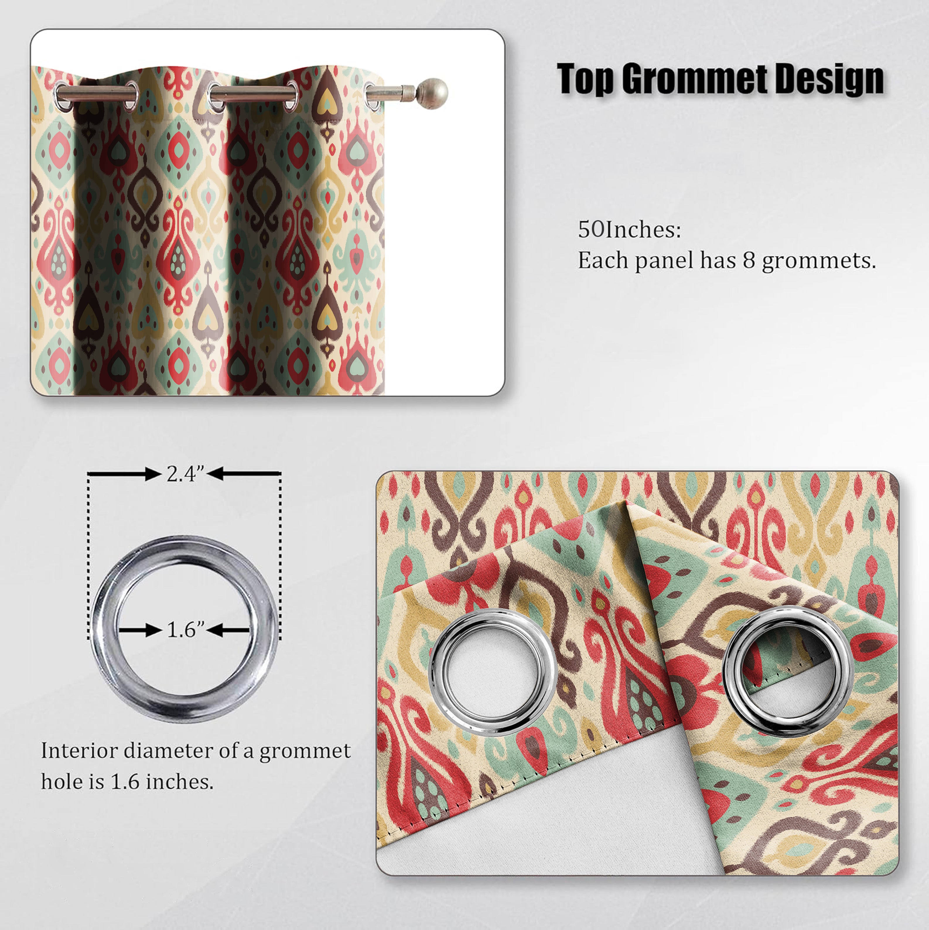 HAYDEN MATTY RED PRINTED ROOM DARKENER CURTAIN