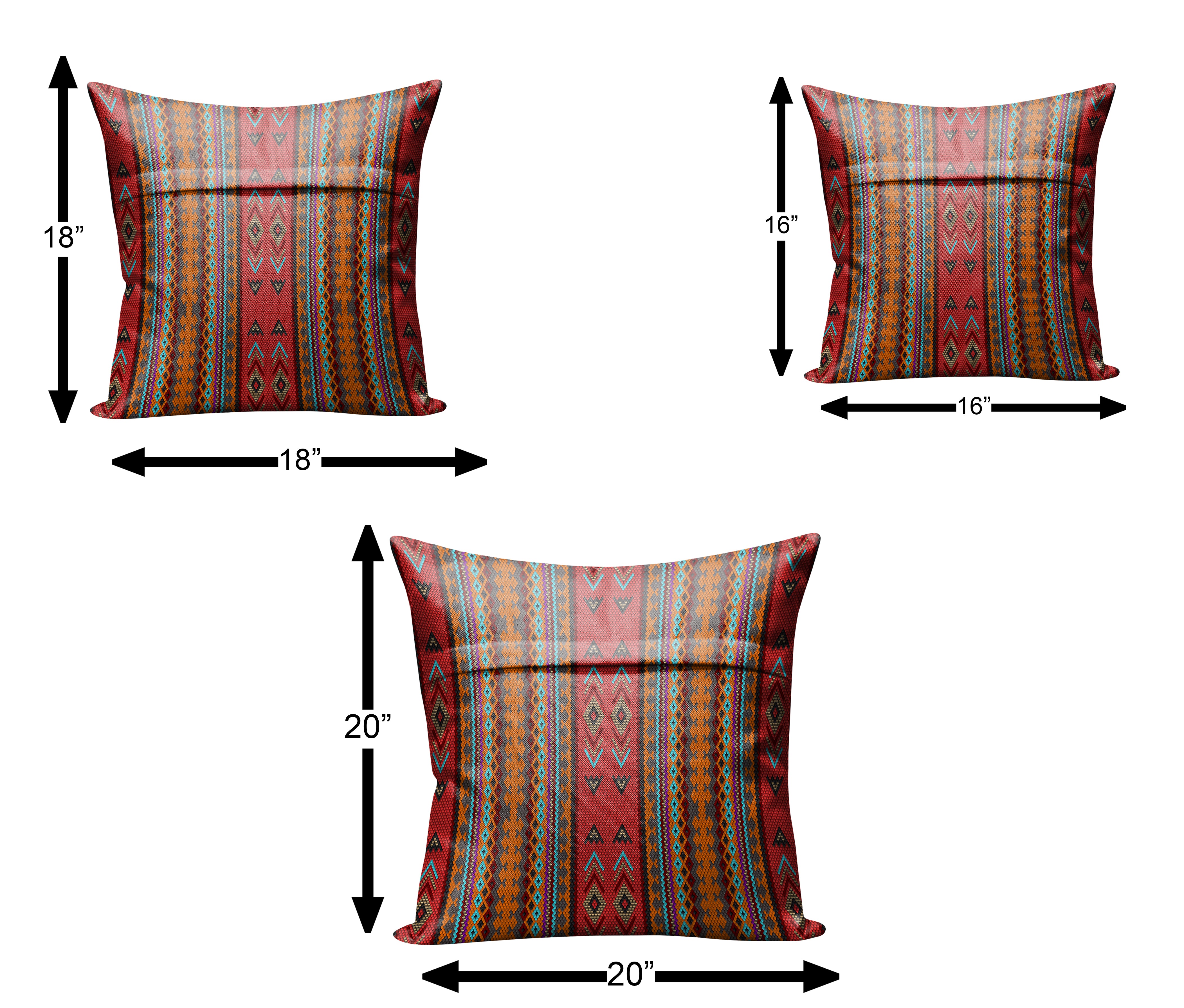 CARA RED CUSHION COVER (Pack of 2)