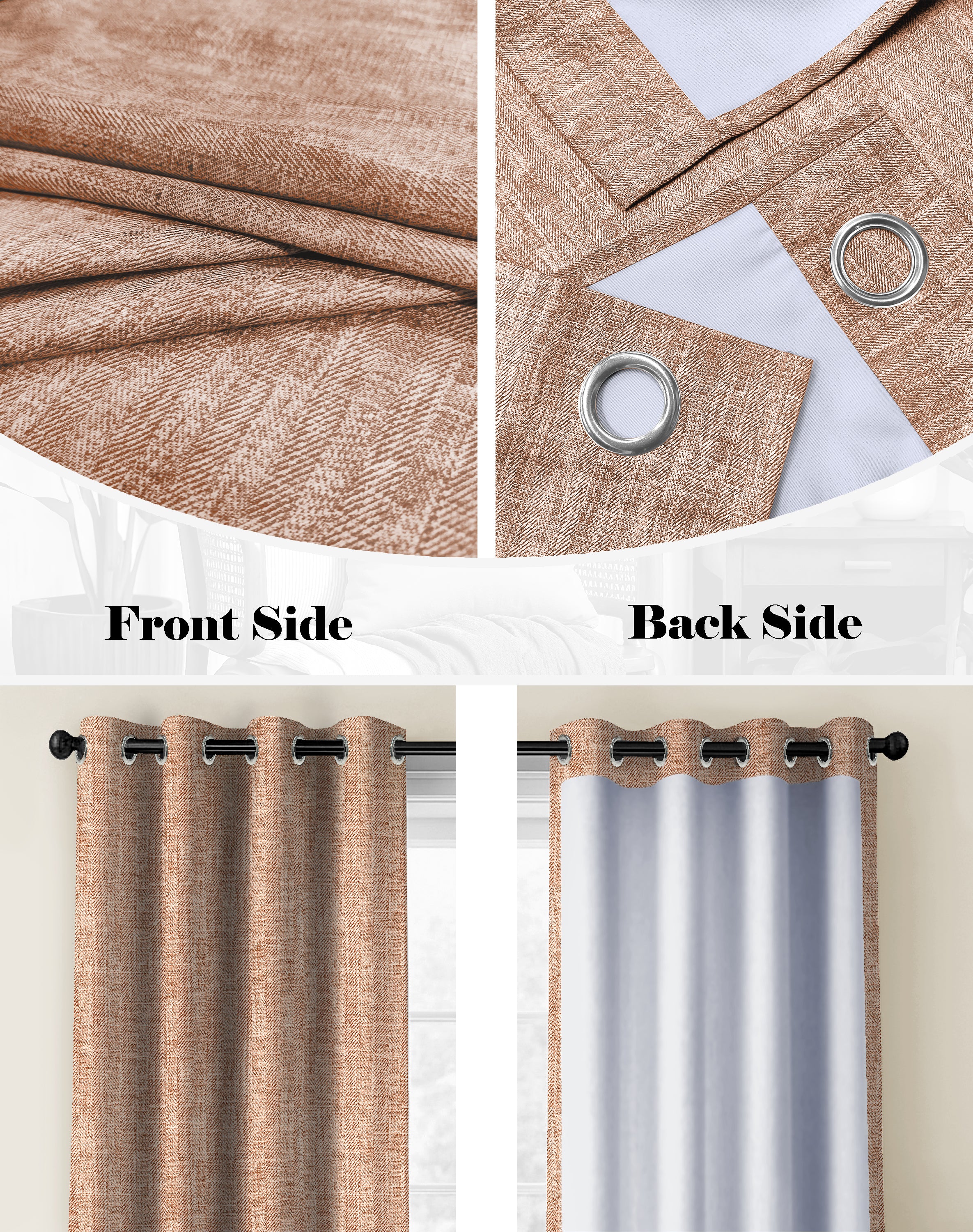 TEXTURA CLAY DIGITAL PRINTED BLACKOUT CURTAINS