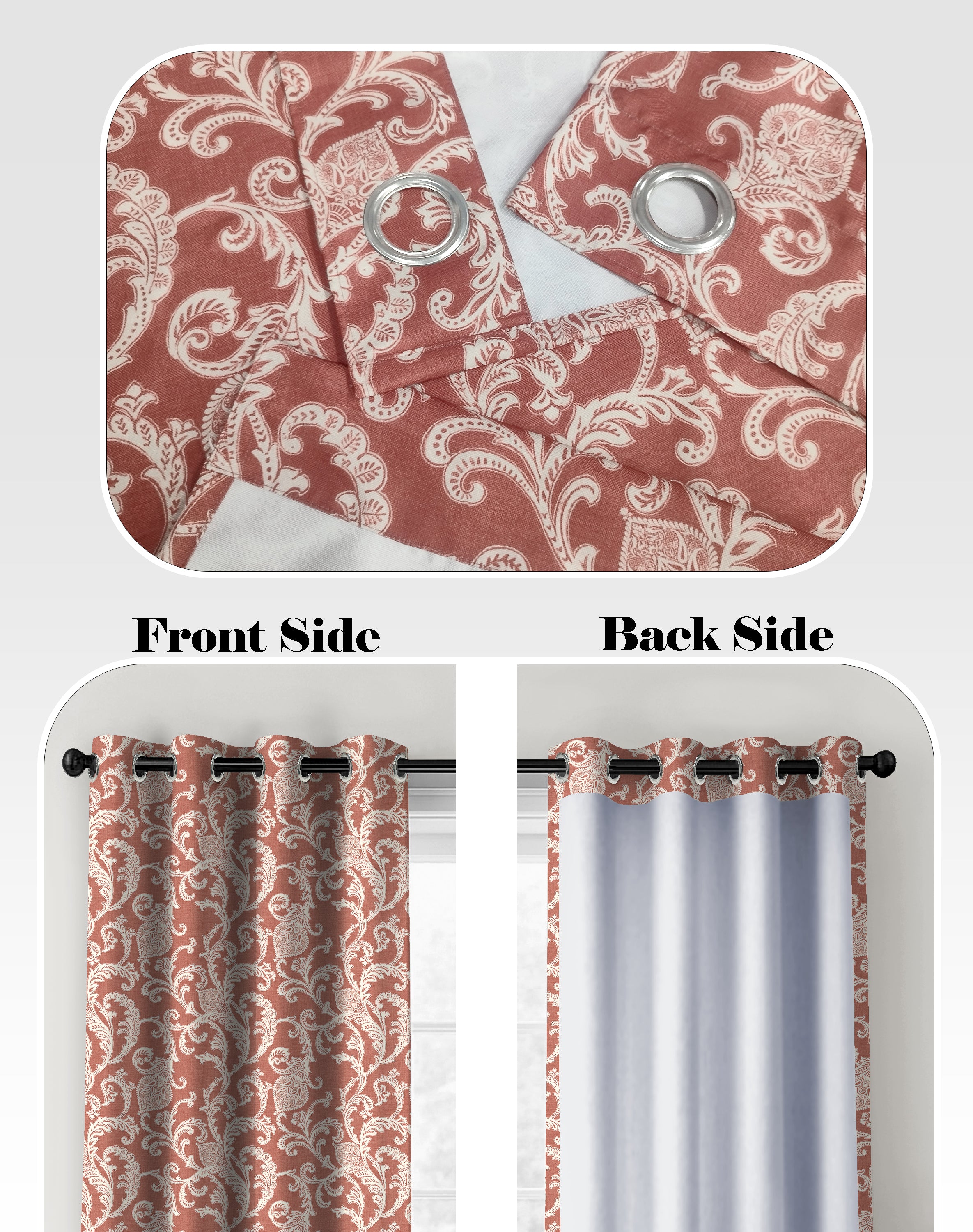 KELVIN BRANDY ROSE DIGITAL PRINTED BLACKOUT CURTAINS