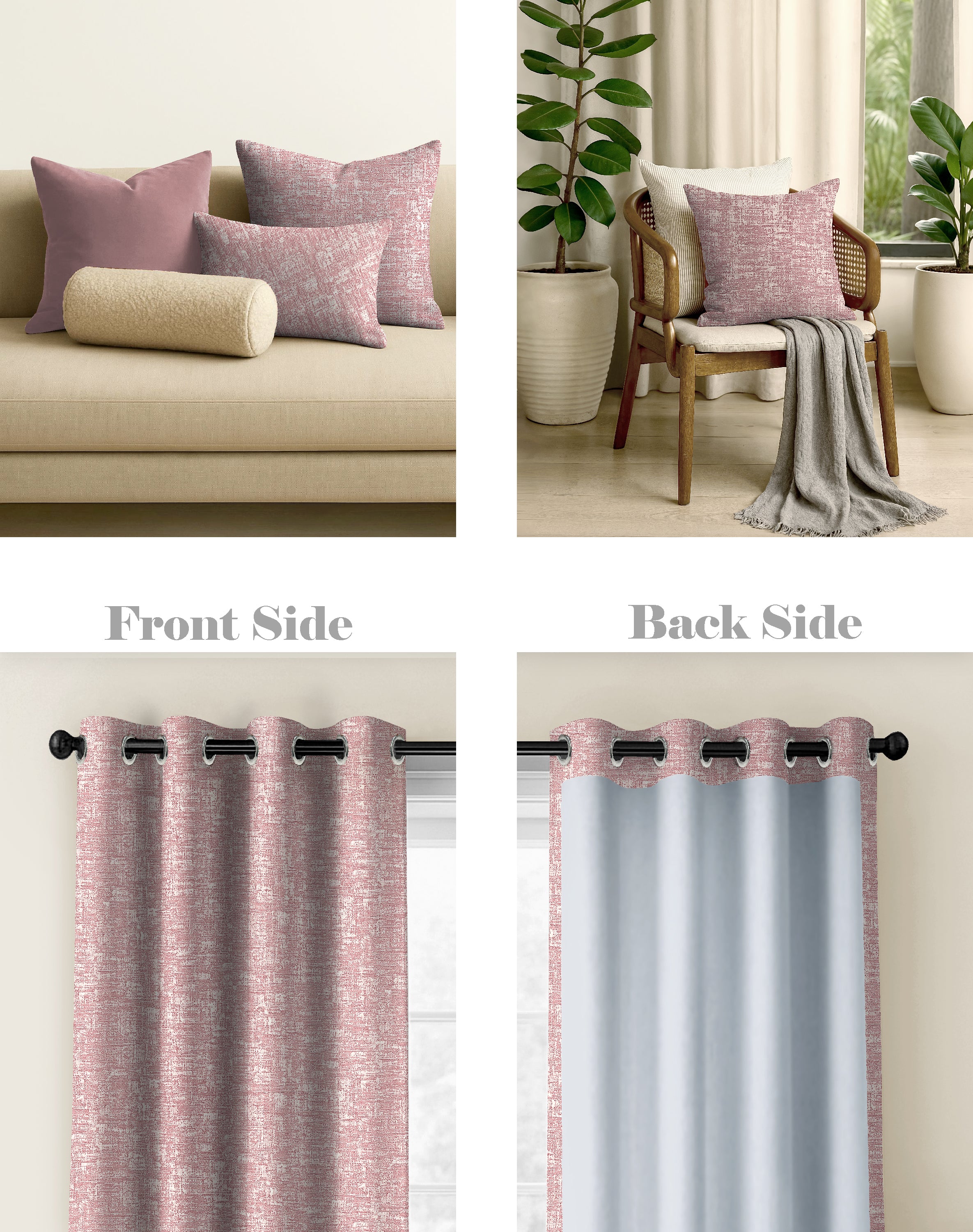 LIVA DARK PINK DIGITAL PRINTED BLACKOUT CURTAINS