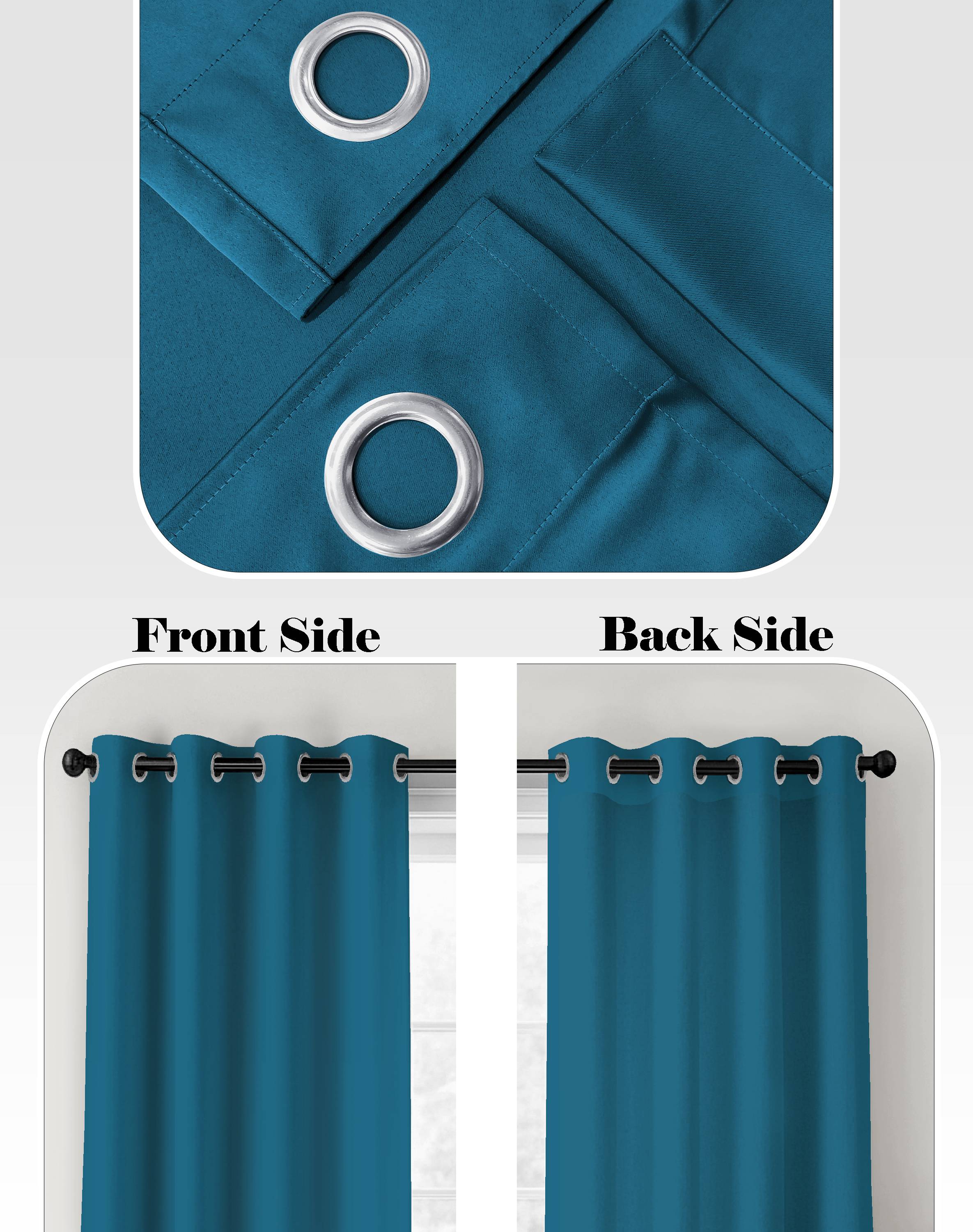 SUNBLOCK PLUS TEAL PRINTED CURTAIN