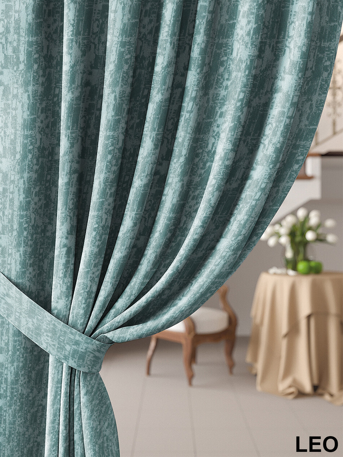 LEO DARK SEA GREEN BLACKOUT CURTAINS
