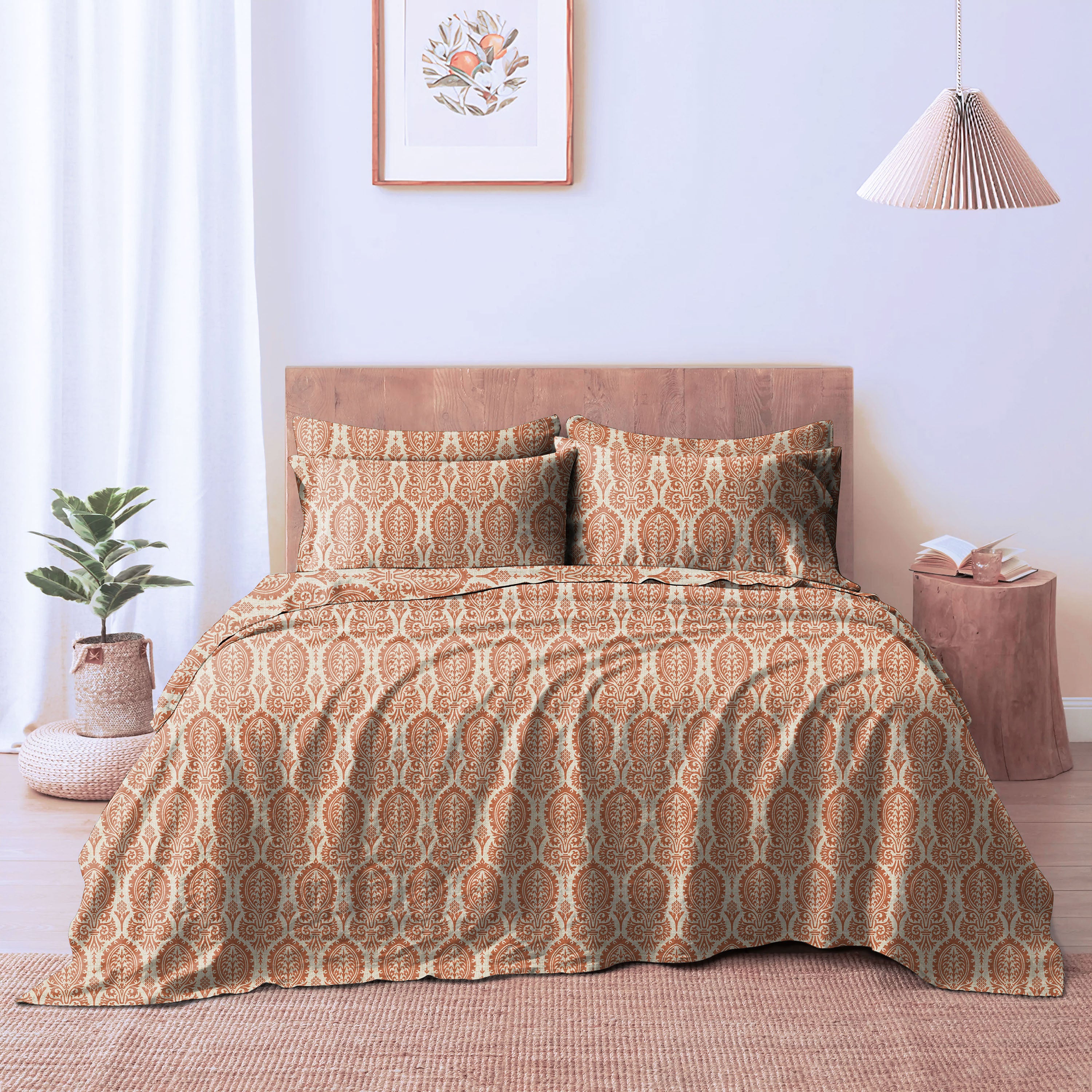 Manchester Desert Bedcover for Double Bed with 2 Pillow Covers King Size (104" X 90")