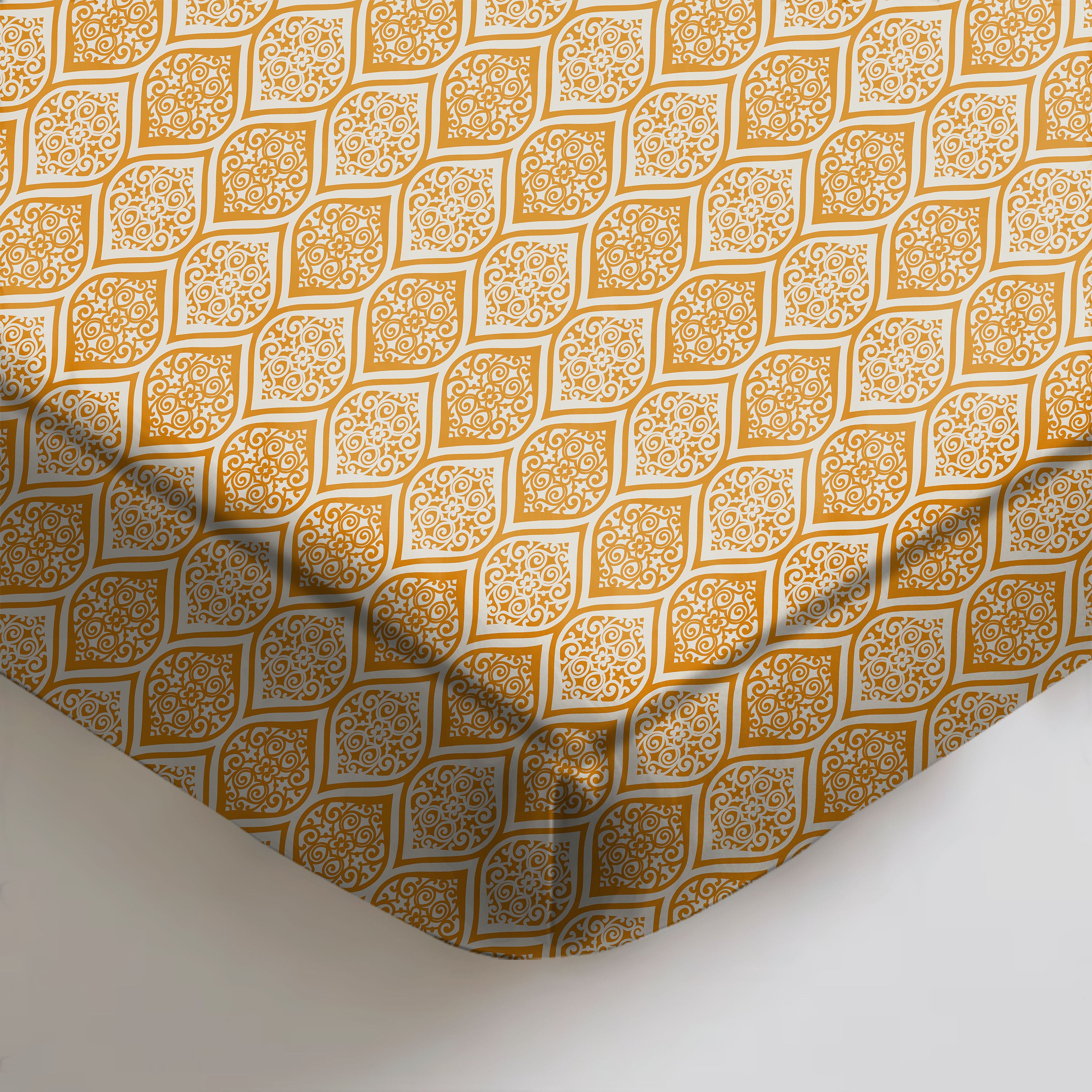 Manhattan Dirty Orange Bedcover for Double Bed with 2 Pillow Covers King Size (104" X 90")
