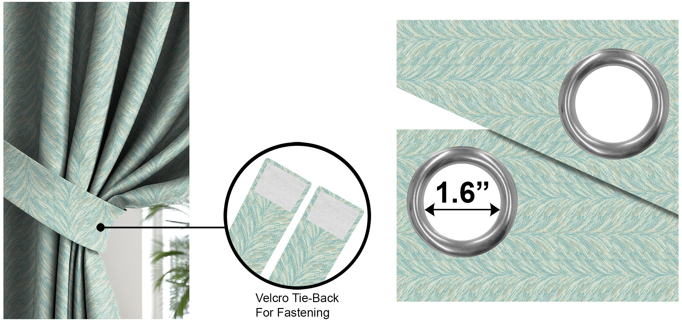 Luxor Duck Egg Printed Blackout Curtains