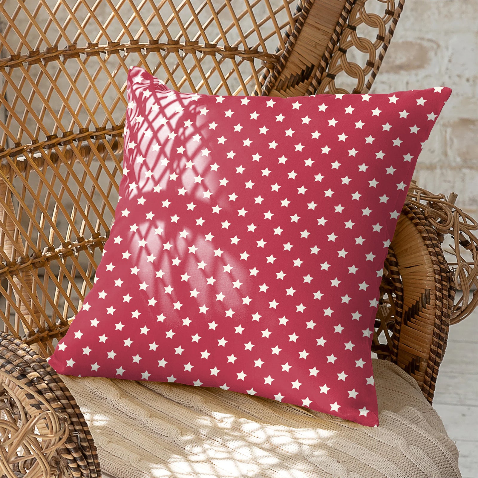 SPRING GALLERY STAR DUSTY RED (16X16 INCH) DIGITAL PRINTED CUSHION COVER