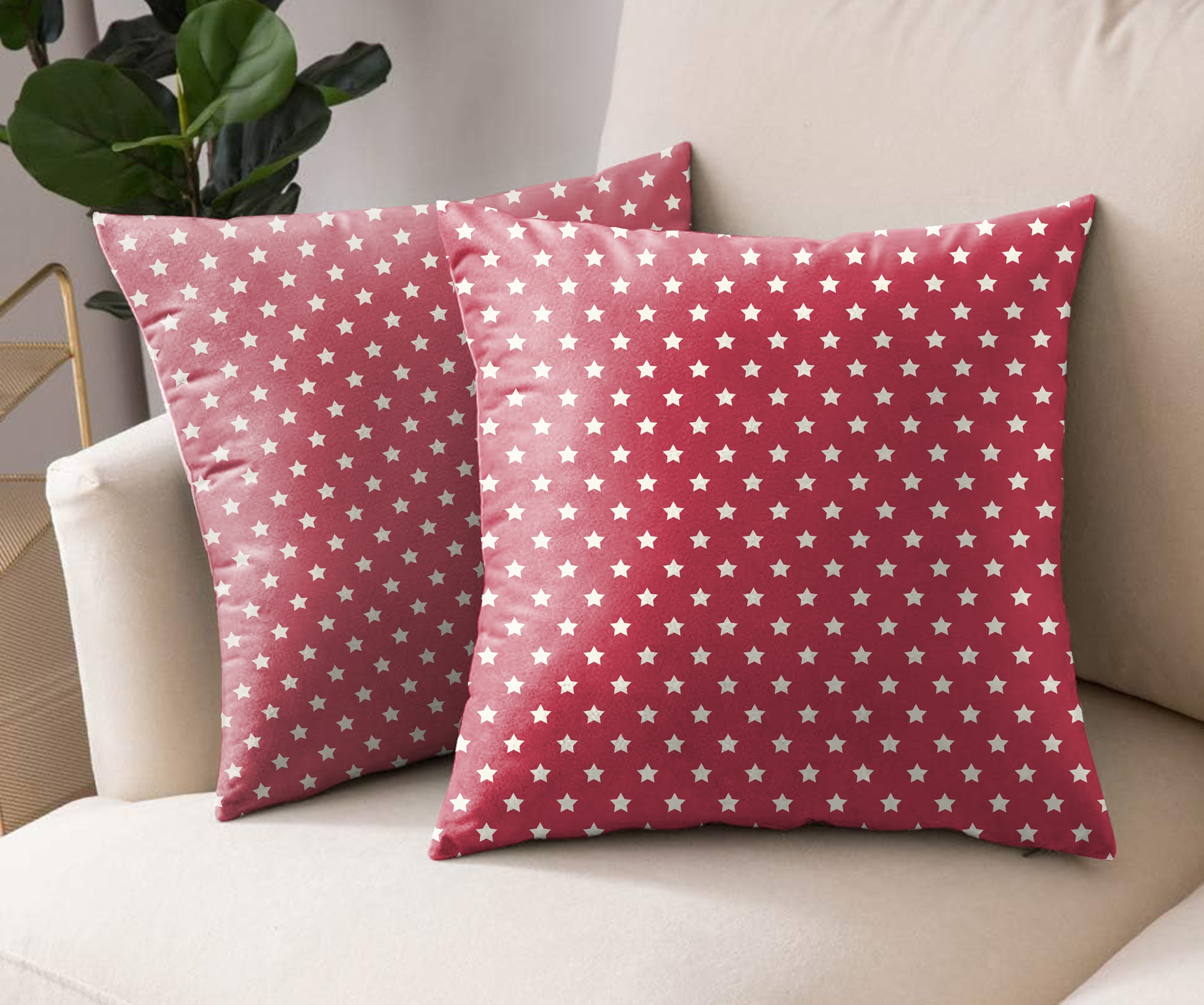 SPRING GALLERY STAR DUSTY RED (16X16 INCH) DIGITAL PRINTED CUSHION COVER