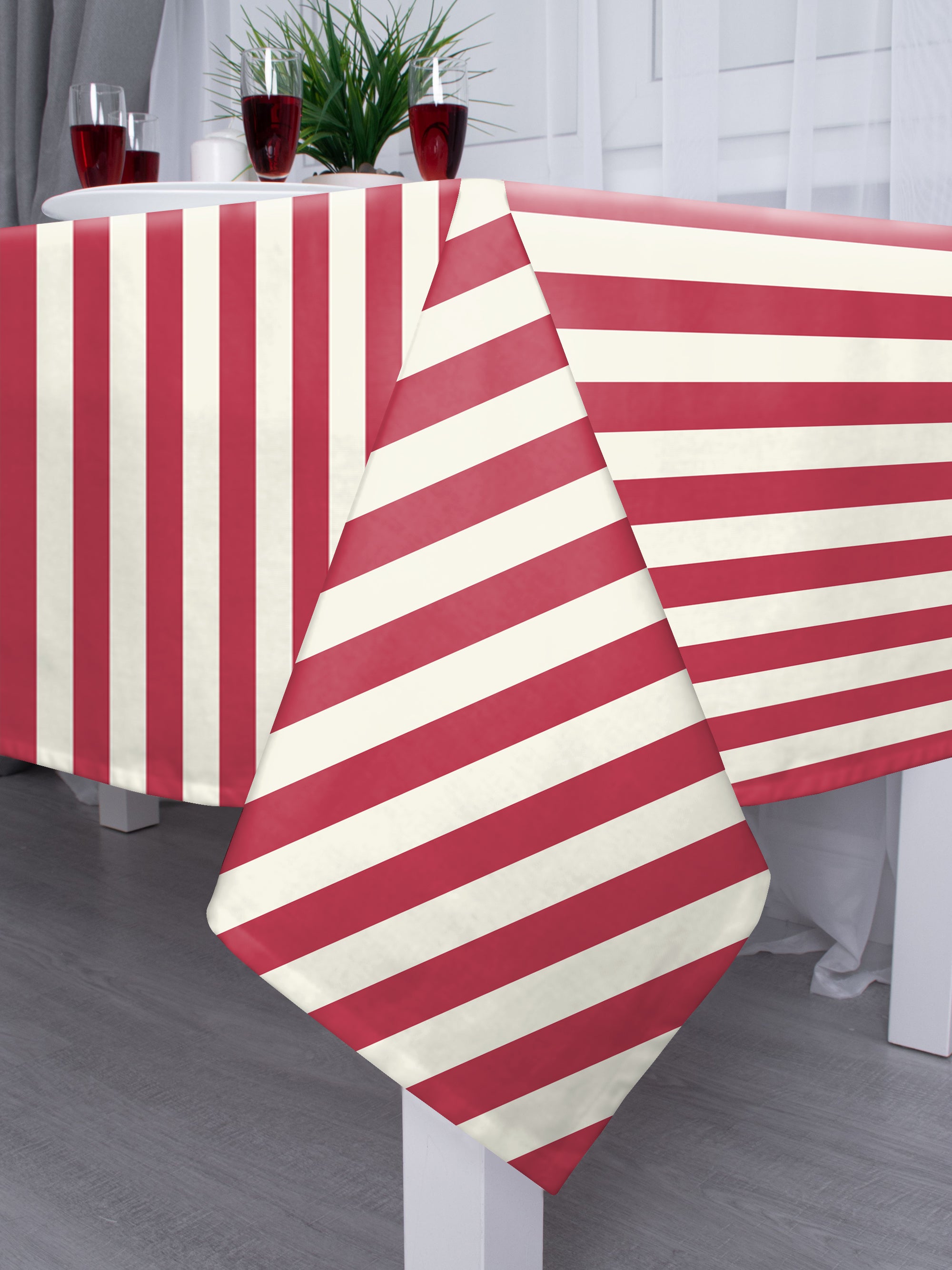 SPRING GALLERY BIG STRIPE Dusty Red Table Cloth