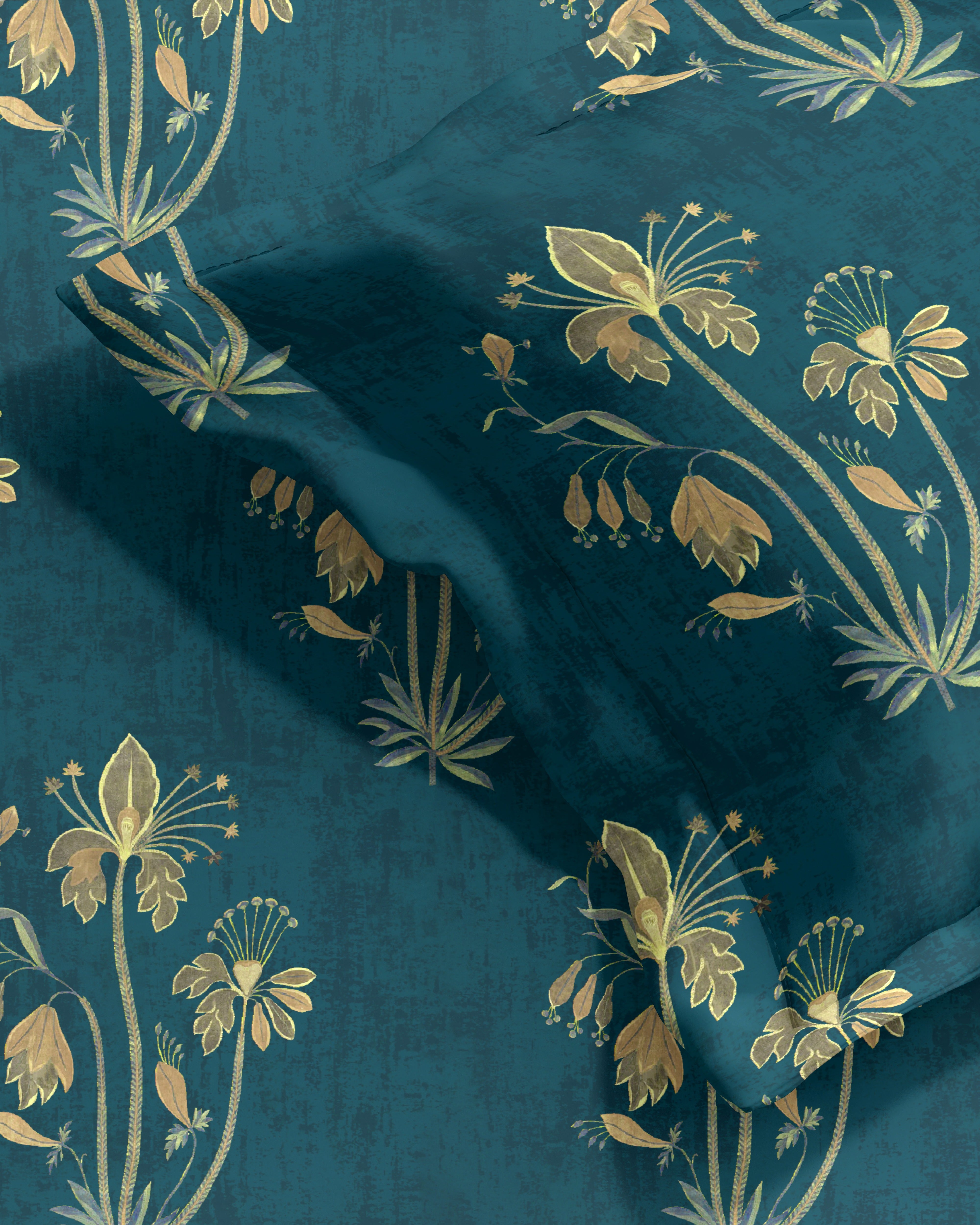 VERONA TEAL BEDSHEET WITH PILLOWCOVER