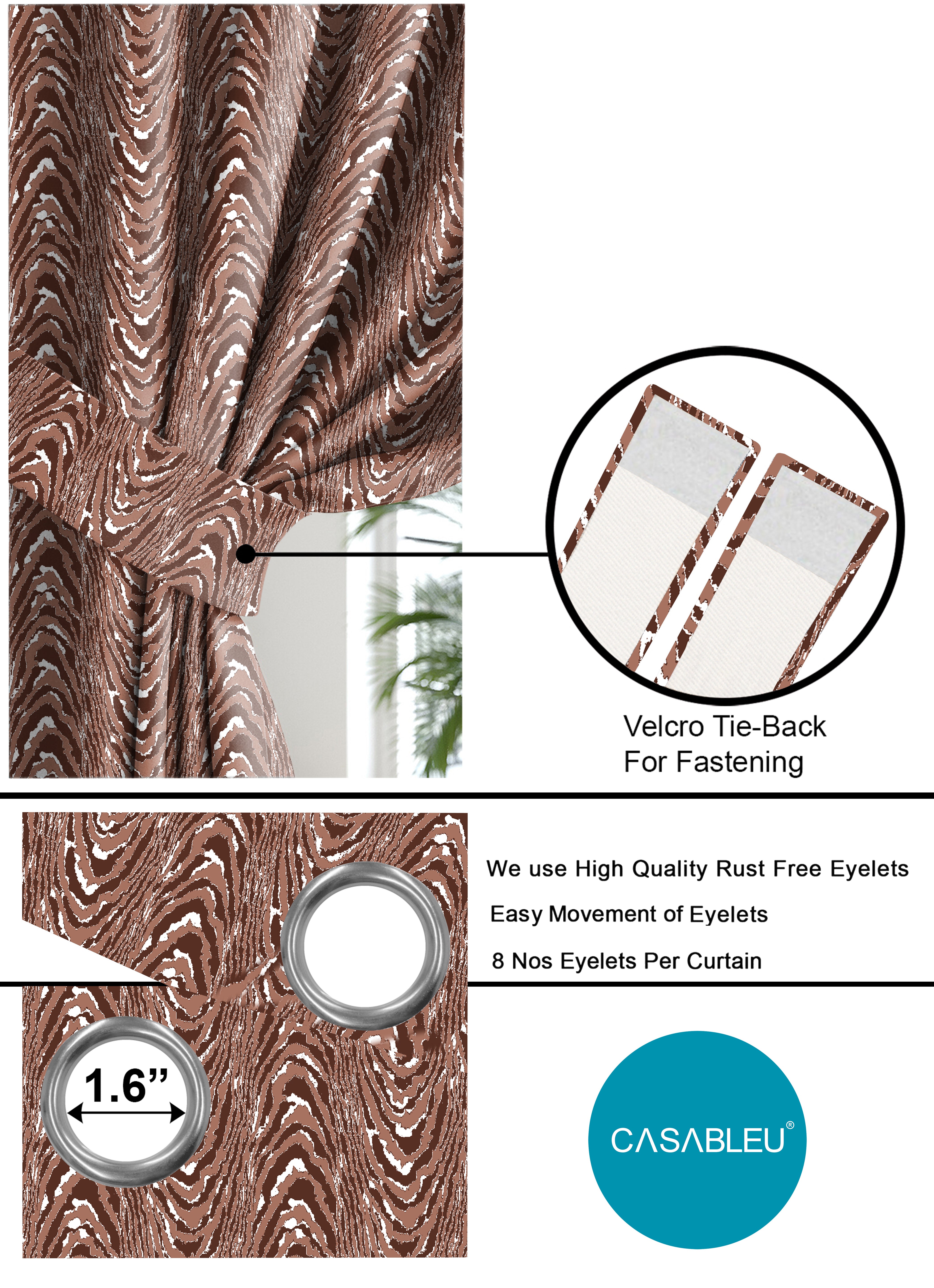 MOIRE RUST PRINTED BLACKOUT CURTAIN