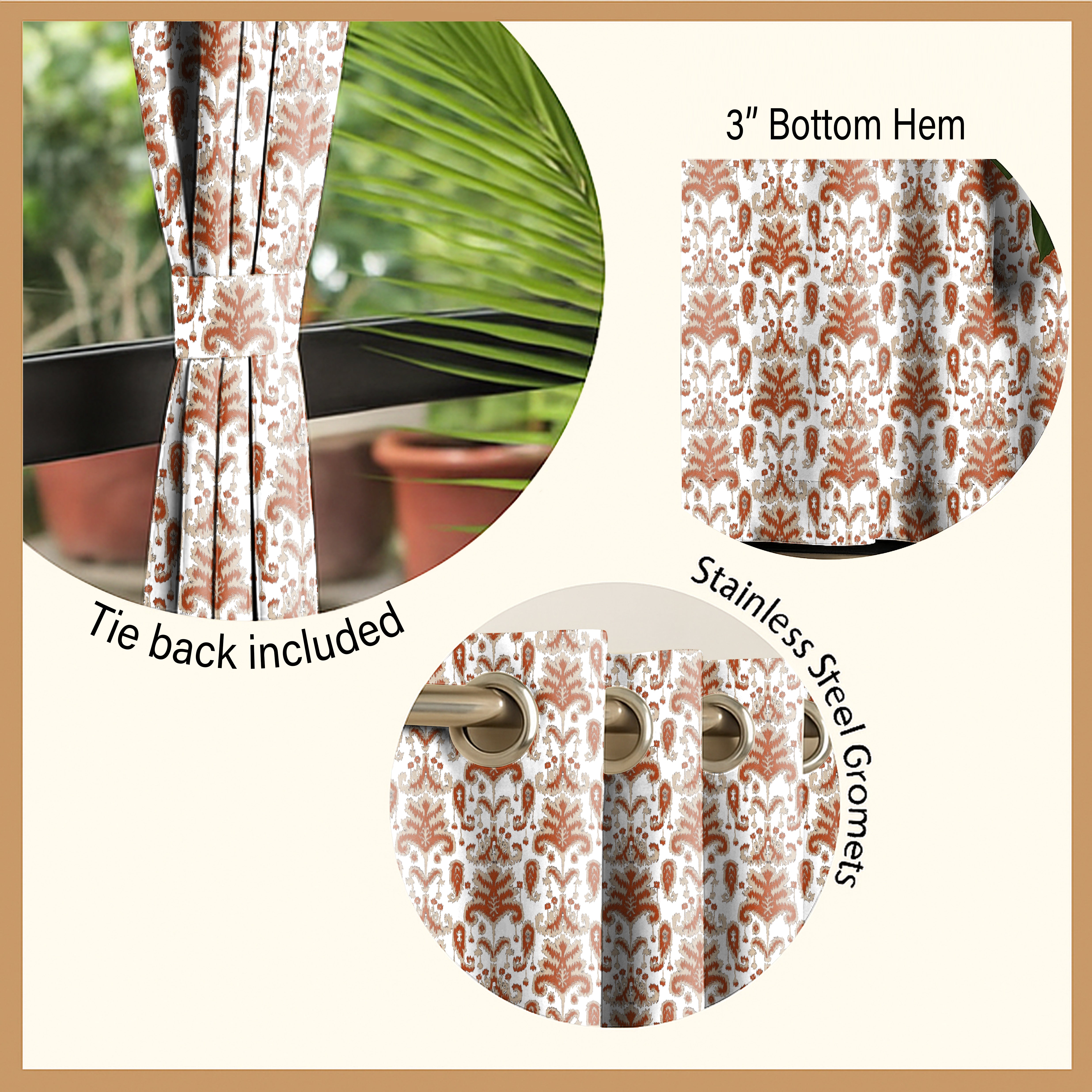 DIABIO MATTY CLAY PRINTED ROOM DARKENER CURTAIN