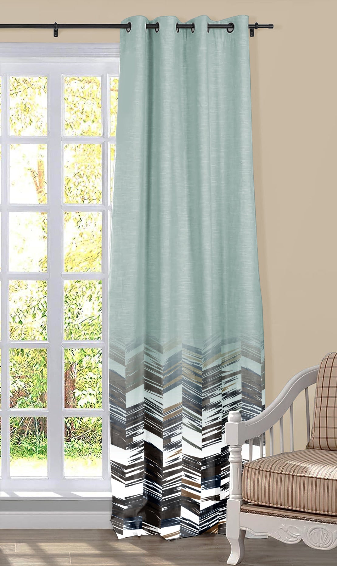 WELLINGTON BLACKOUT CURTAINS SKYBLUE/COFFEE