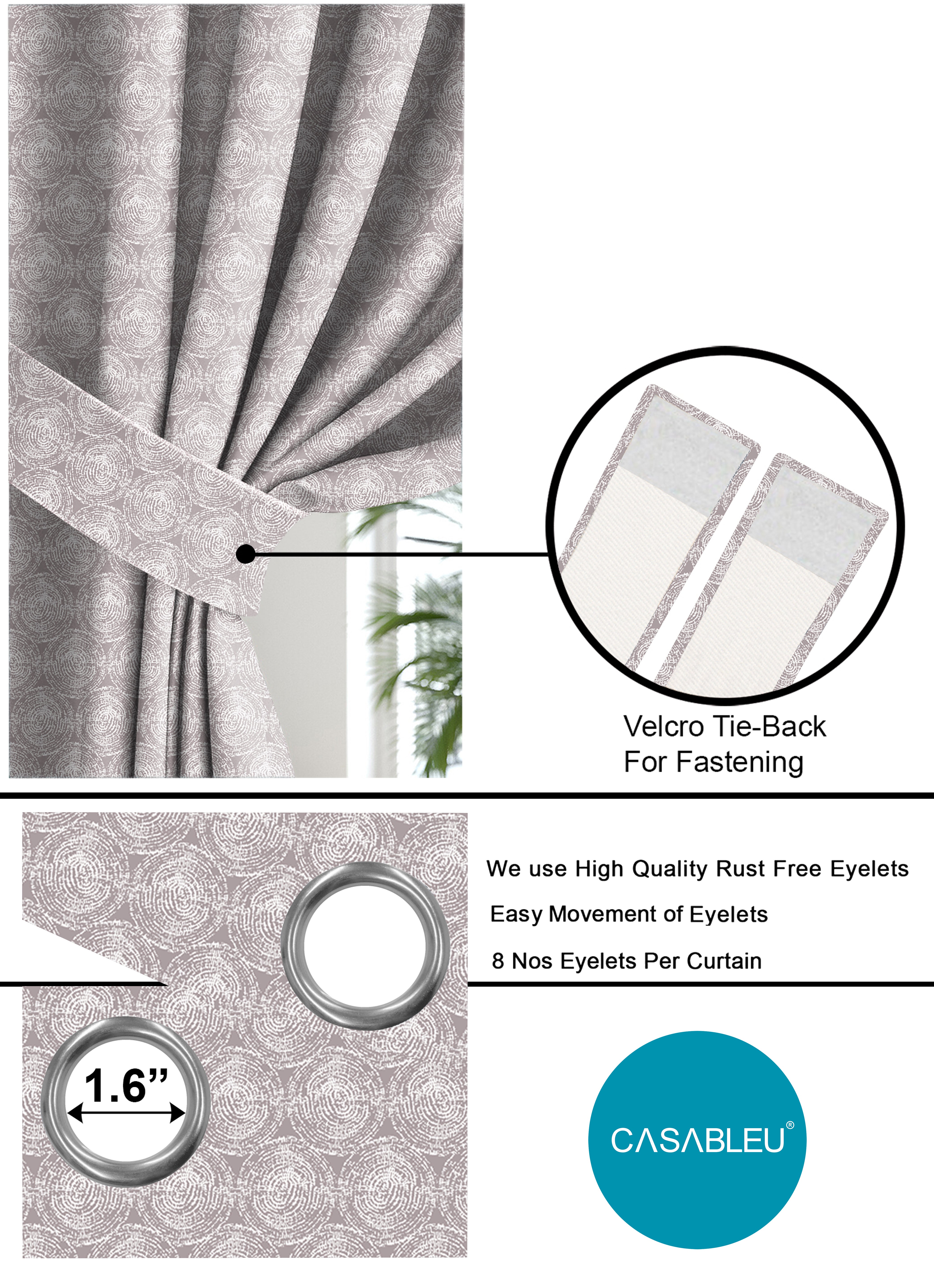 FUSION MINK PRINTED BLACKOUT CURTAIN