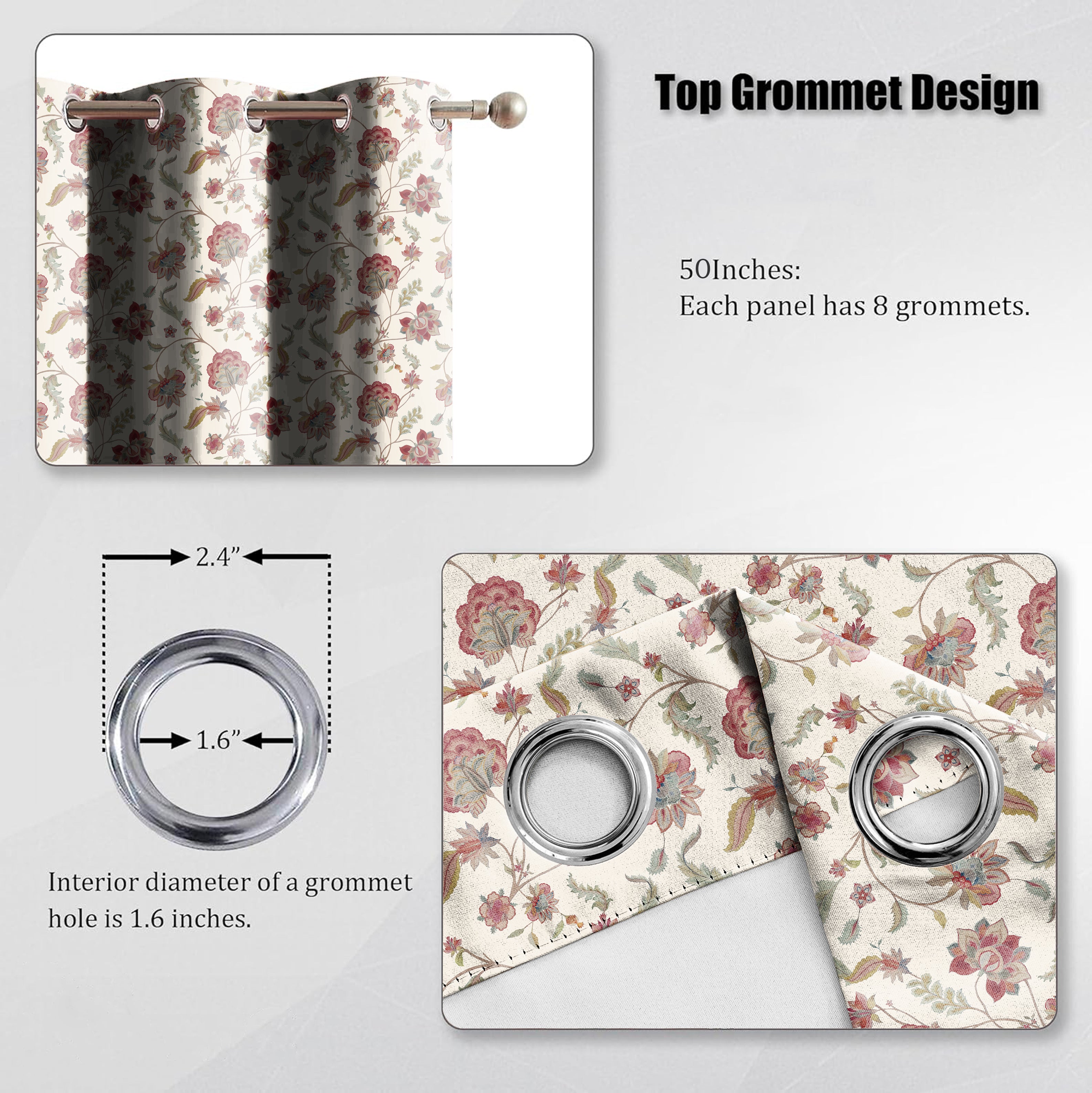 ASHFORD MATTY RED PRINTED ROOM DARKENER CURTAIN