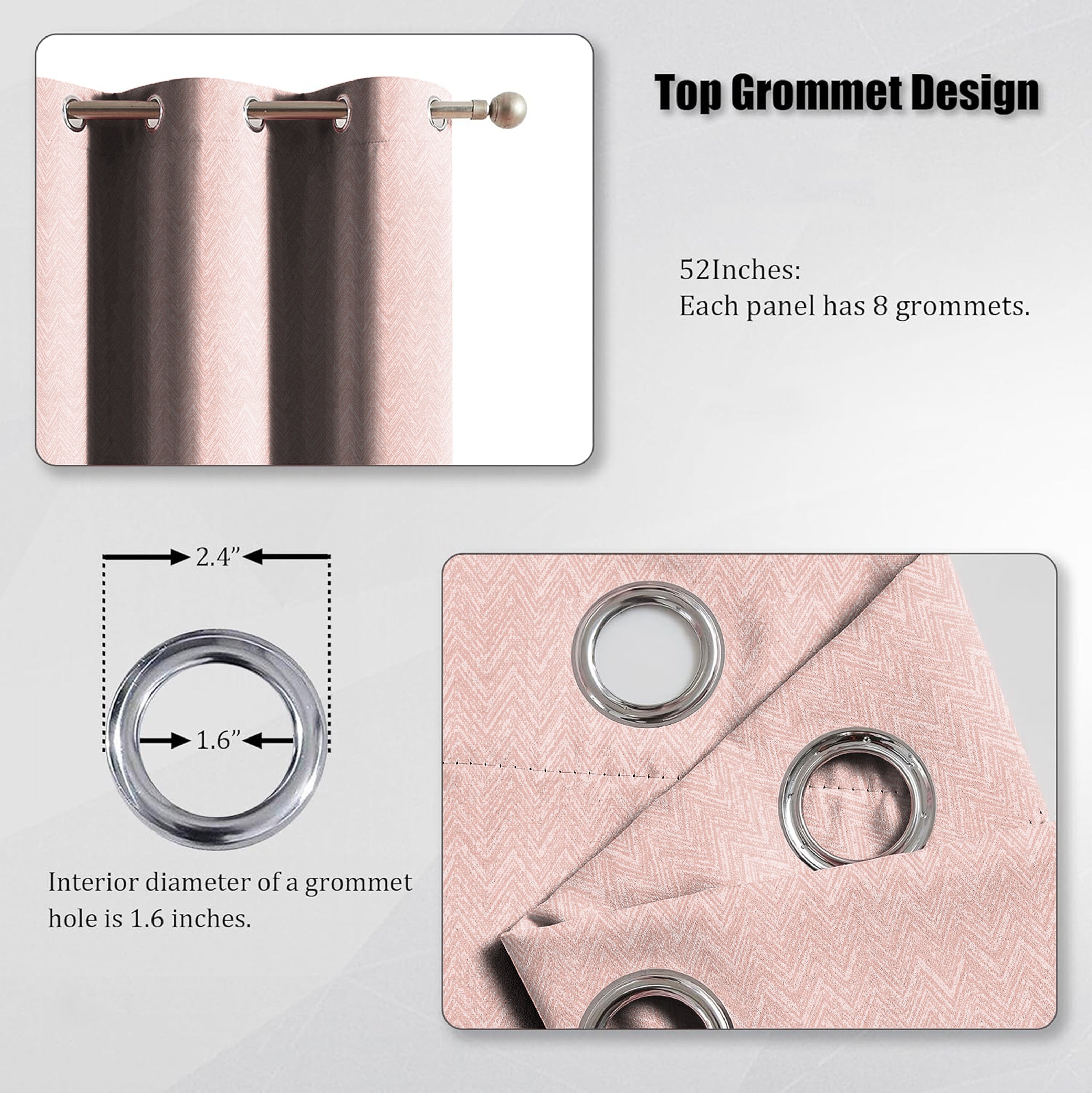 SONORA BABY-PINK PRINTED BLACKOUT CURTAIN