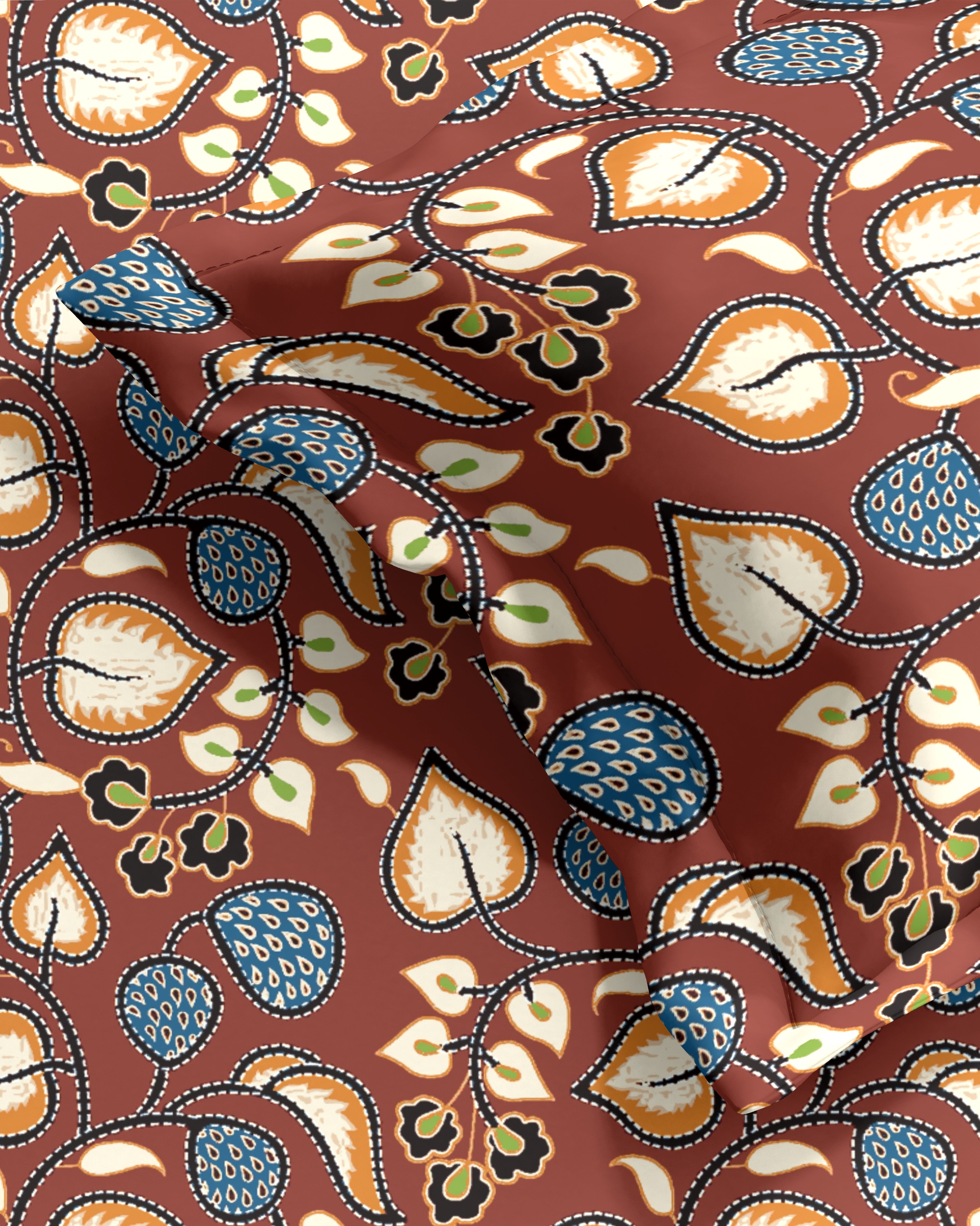 LIJIANG MAROON BEDSHEET WITH PILLOWCOVER