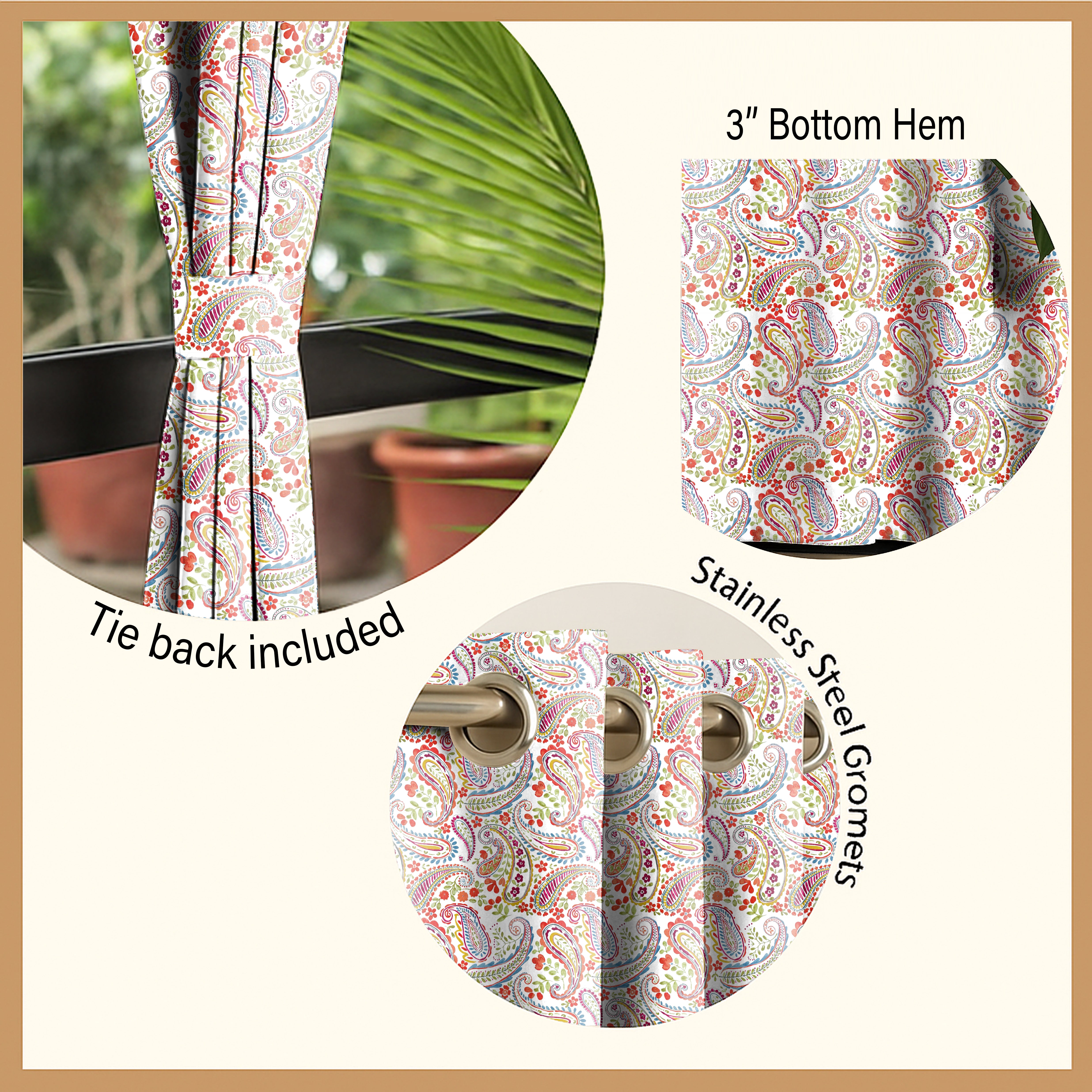 PANAMA MATTY RED PRINTED ROOM DARKENER CURTAIN